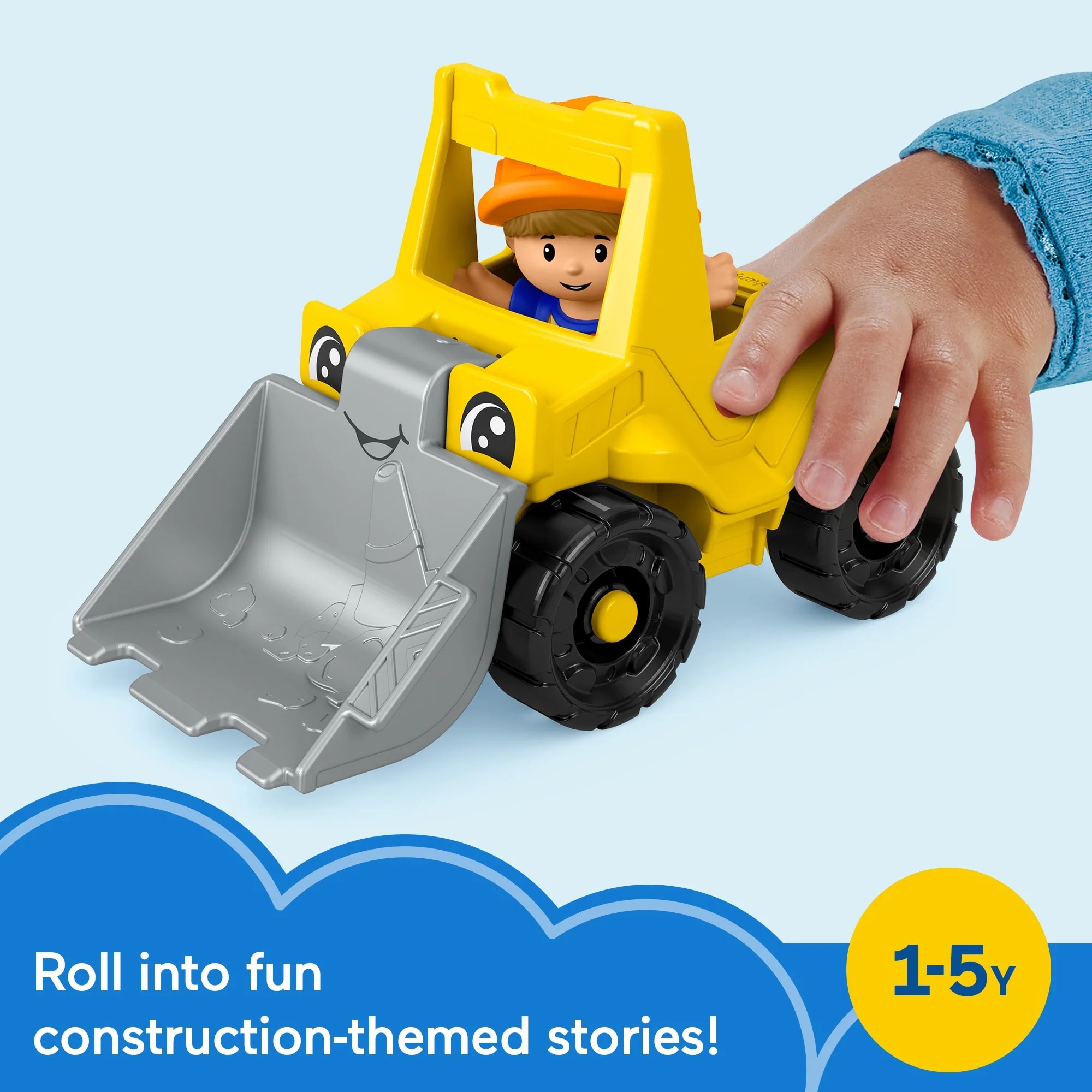Fisher-Price Little People Bulldozer Construction Toy & Figure Set For Toddlers, 2 Pieces