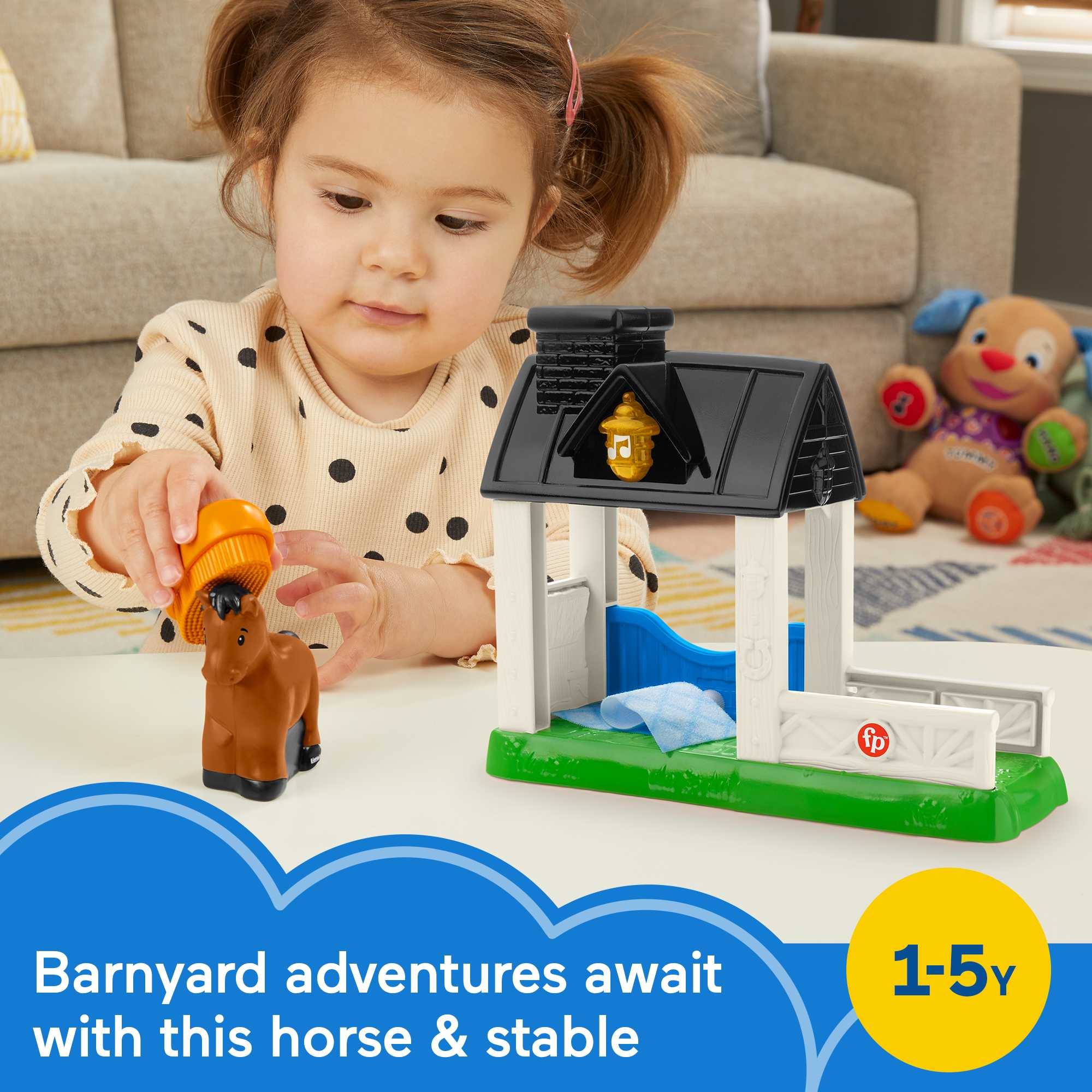Fisher-Price Little People Stable Playset With Light Sounds And Horse Figure, Toddler Toy