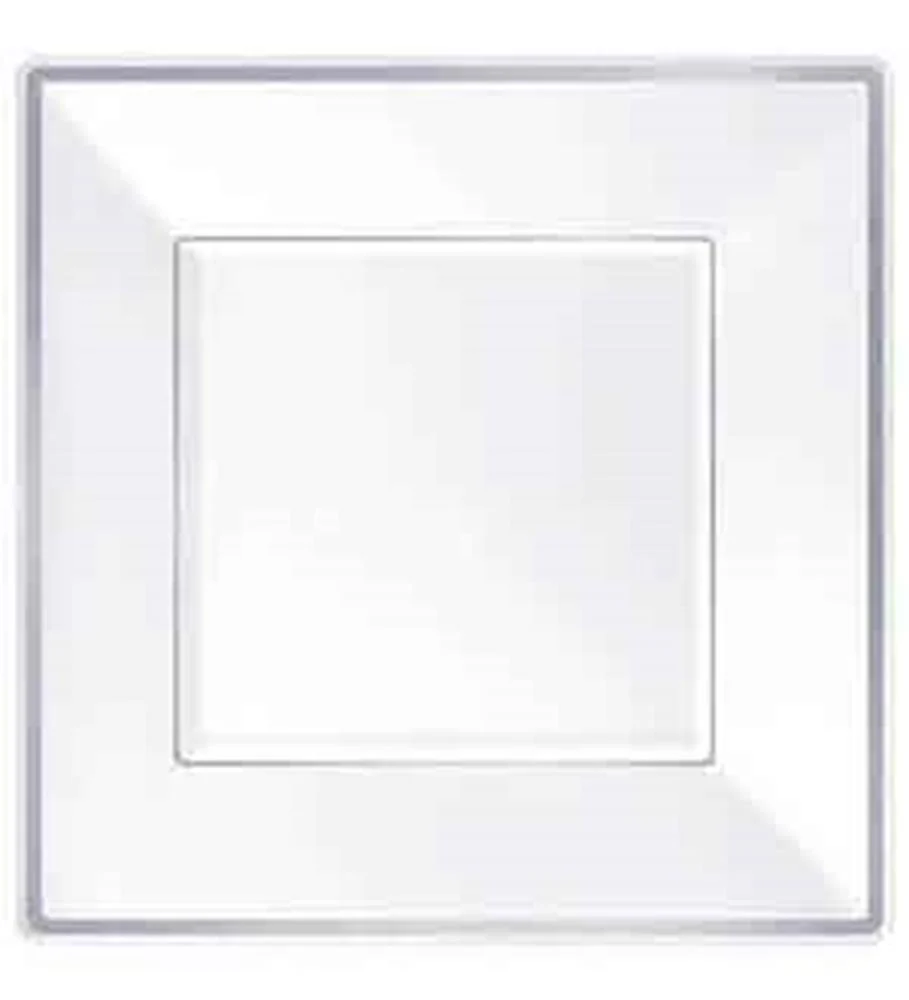 White S Plastic Plate 9.75in Square