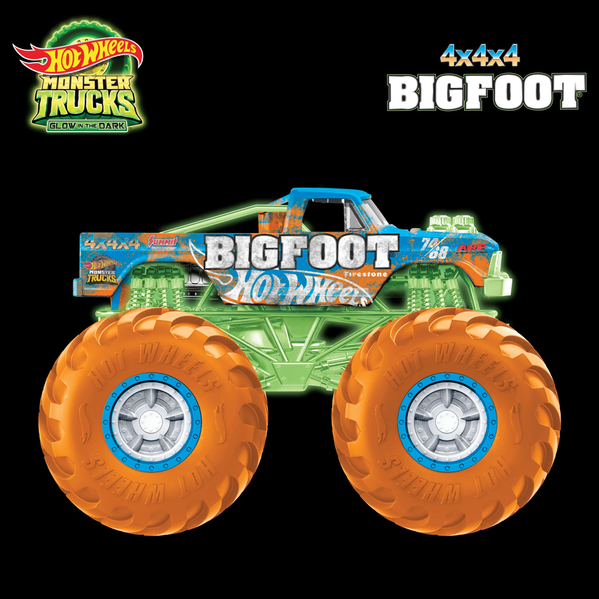 Hot Wheels Monster Trucks Glow in The Dark 1:64 Scale Toy Truck
