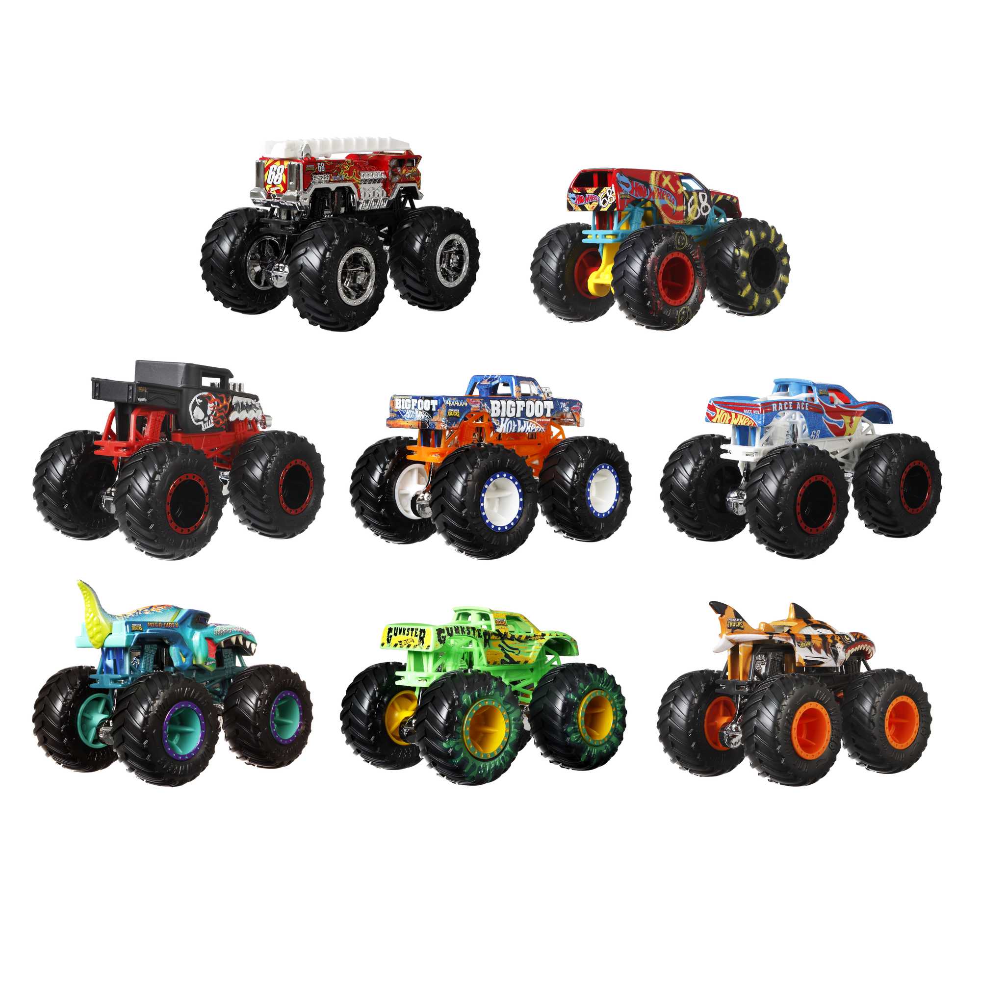 Hot Wheels Monster Trucks Live 8-Pack, Toy Trucks, Gift For Kids 3 Years & Up