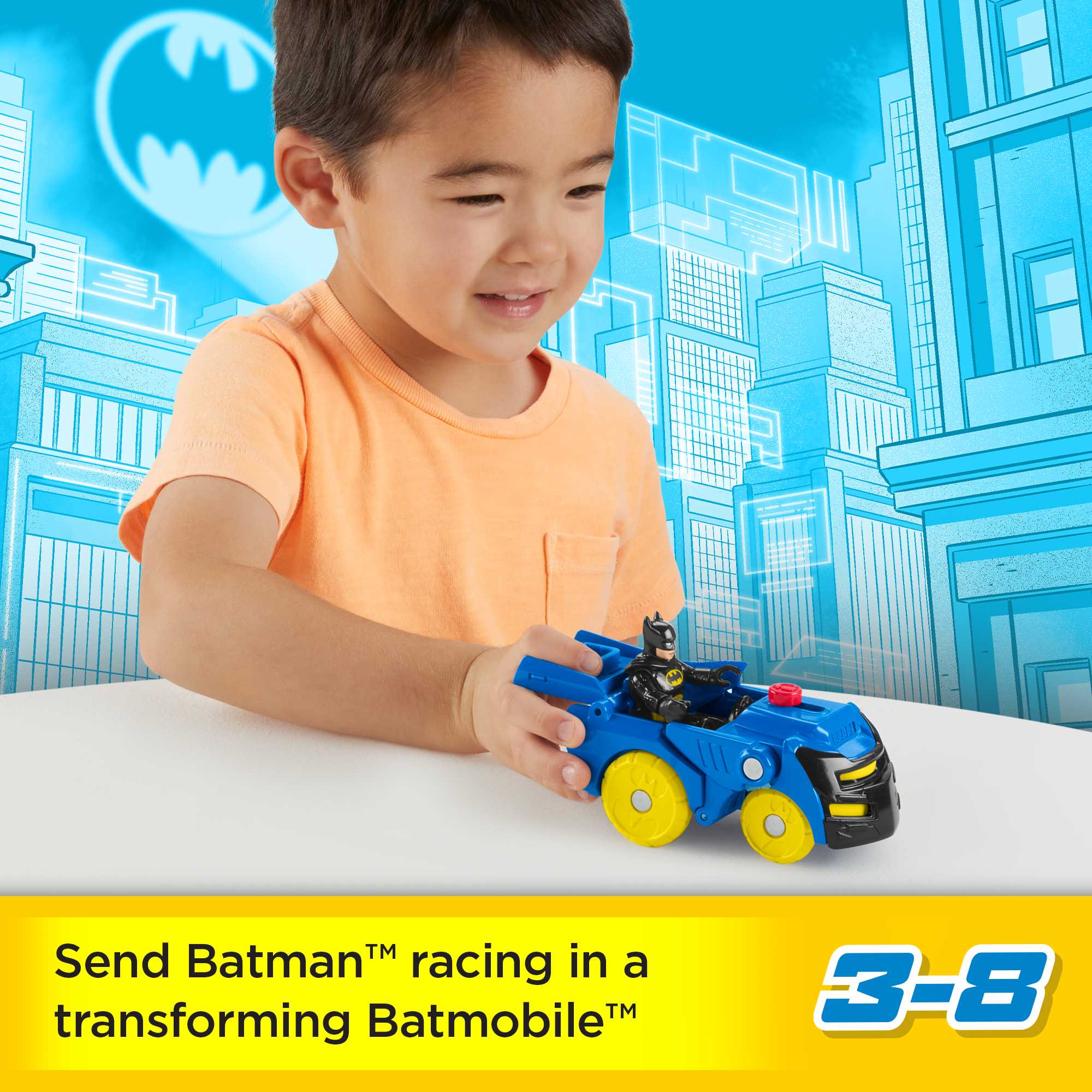 Imaginext DC Super Friends Head Shifters Batman Figure & Batmobile Vehicle Set