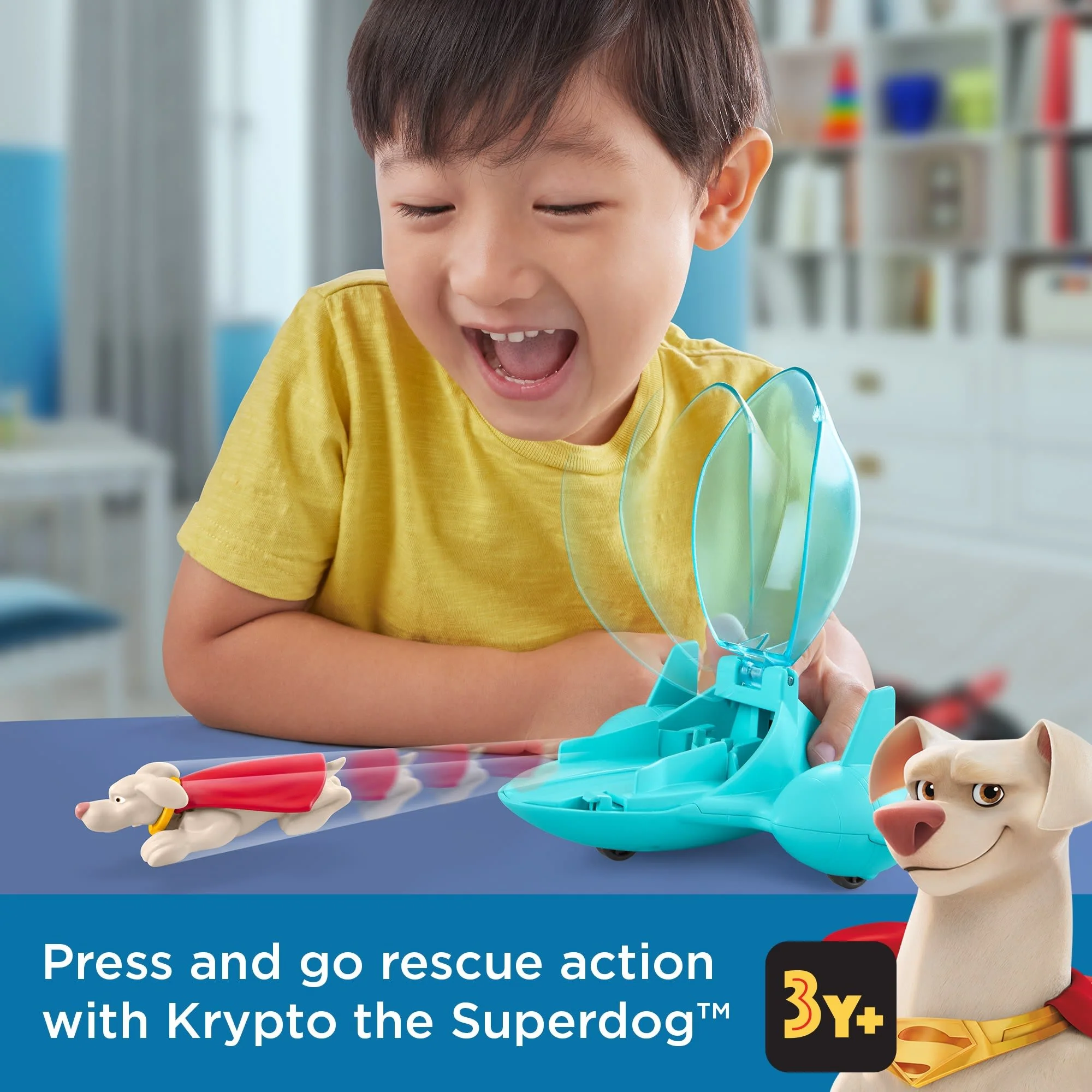 Fisher-Price DC League Of Super-Pets Super Launch Krypto Figure & Invisible Jet Vehicle Set
