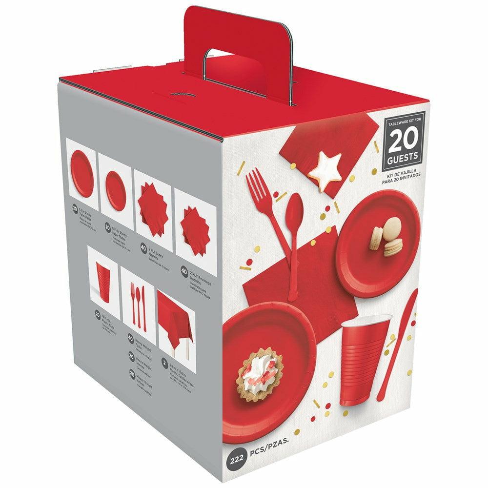 Tableware Kit For 20 Guests Apple Red 1ct