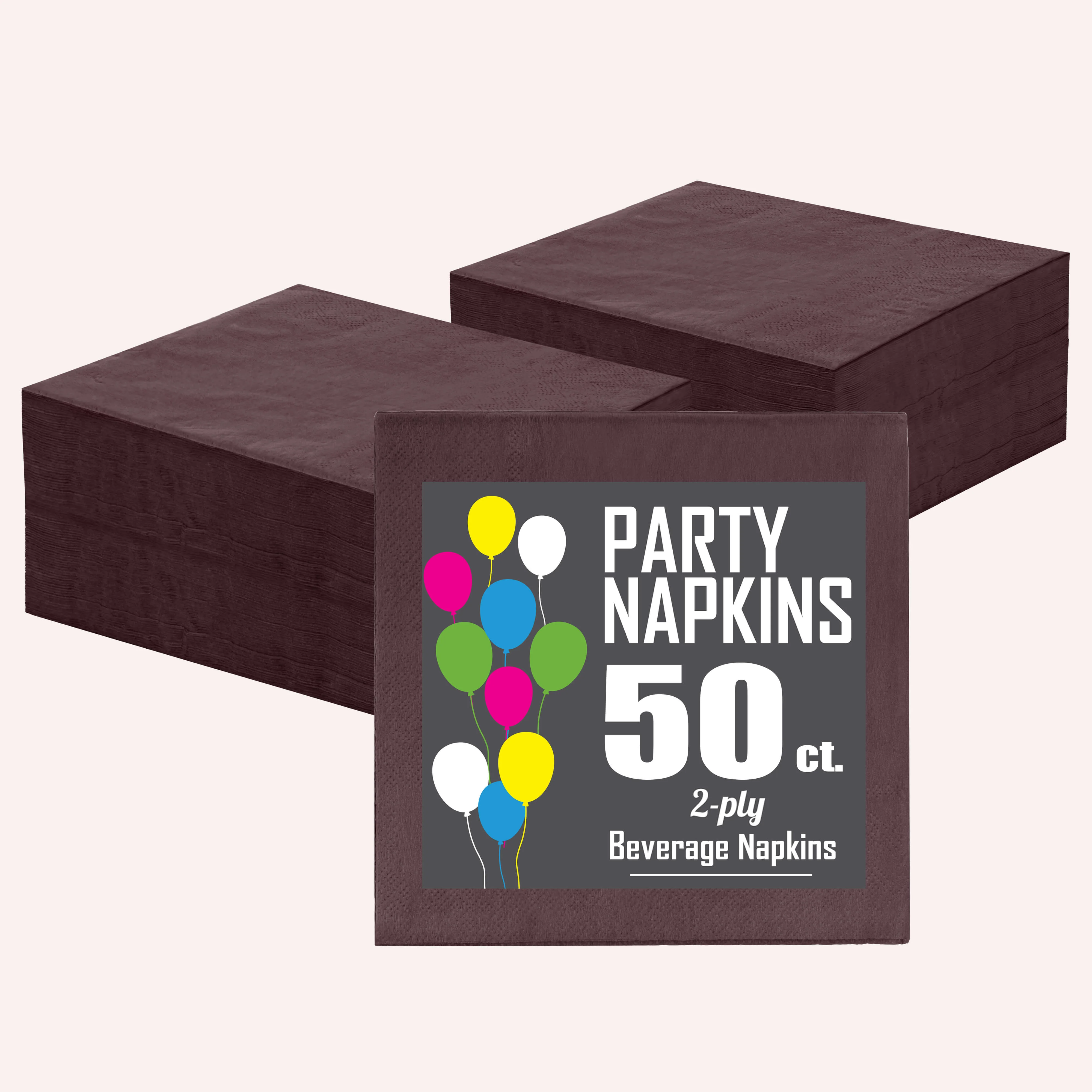 Brown Beverage Napkins | 50 Count