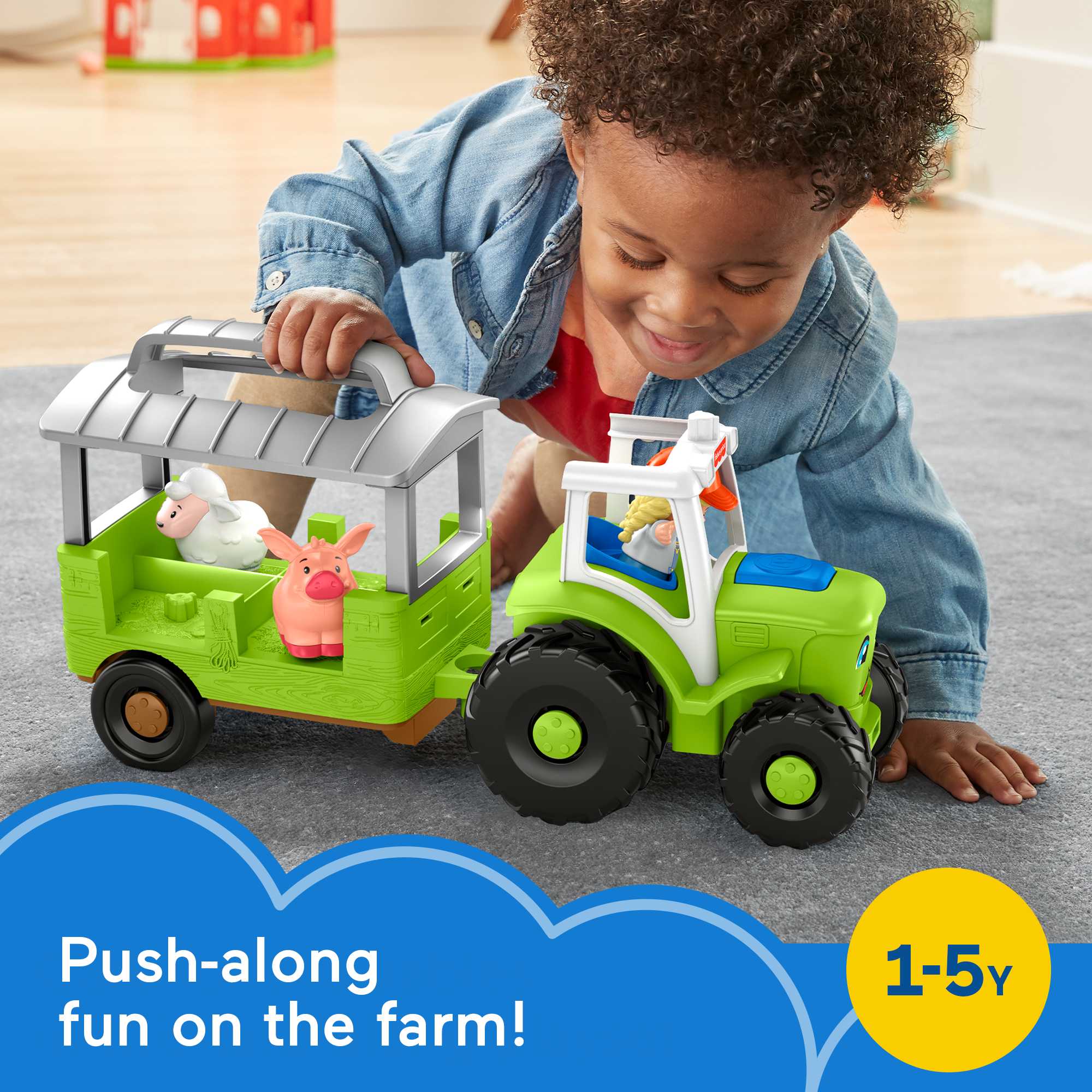 Little People Caring For Animals Tractor Musical Farm Vehicle Playset (5 Pieces)