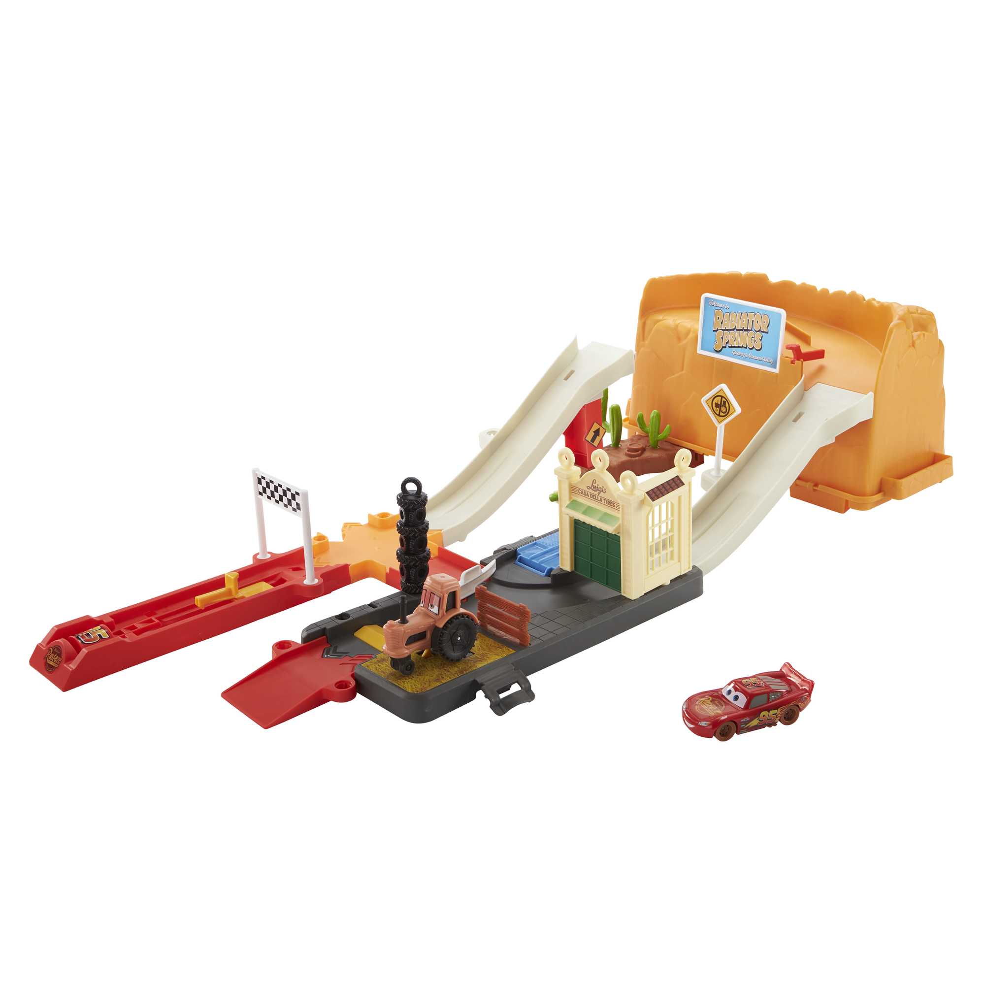 Disney And Pixar Cars Toys, Track Set And Storage, Race And Go Playset
