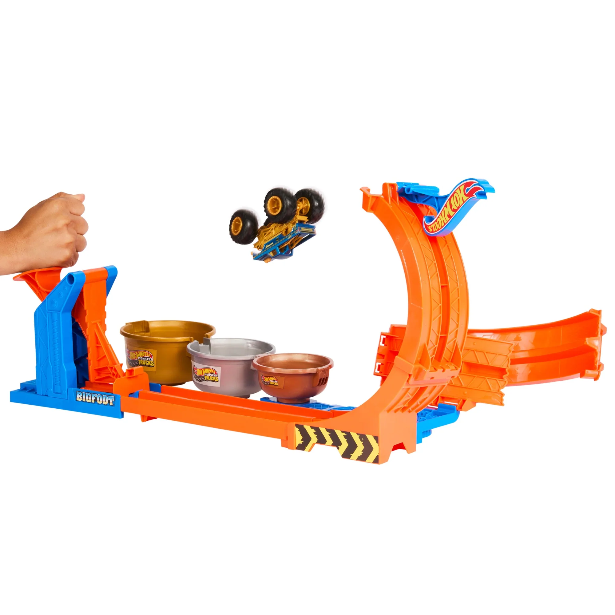Hot Wheels Monster Trucks Défi du Trophée Tournez-et-Renversez