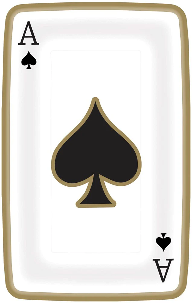 Casino Playing Card Shape Plate 9 inch 8ct