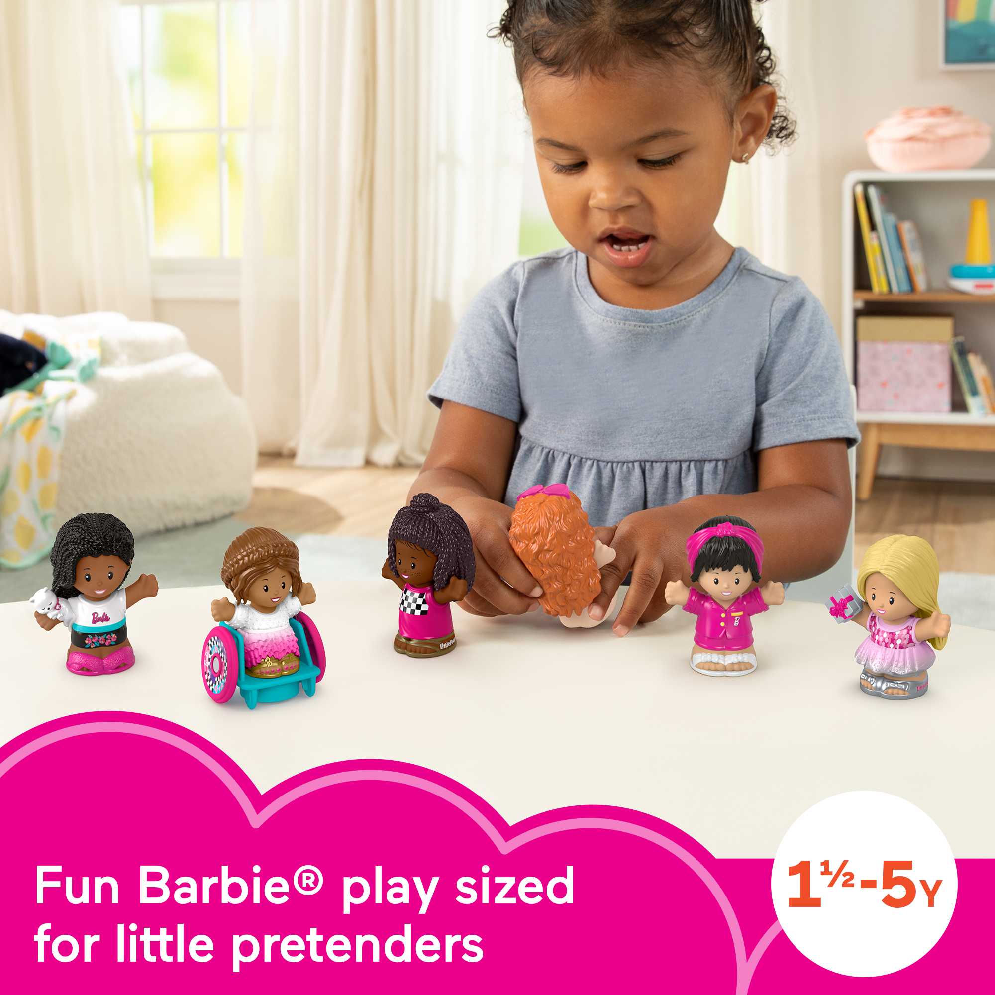Fisher-Price Little People Barbie Figure 6-Pack Gift Set, Toddler Toys