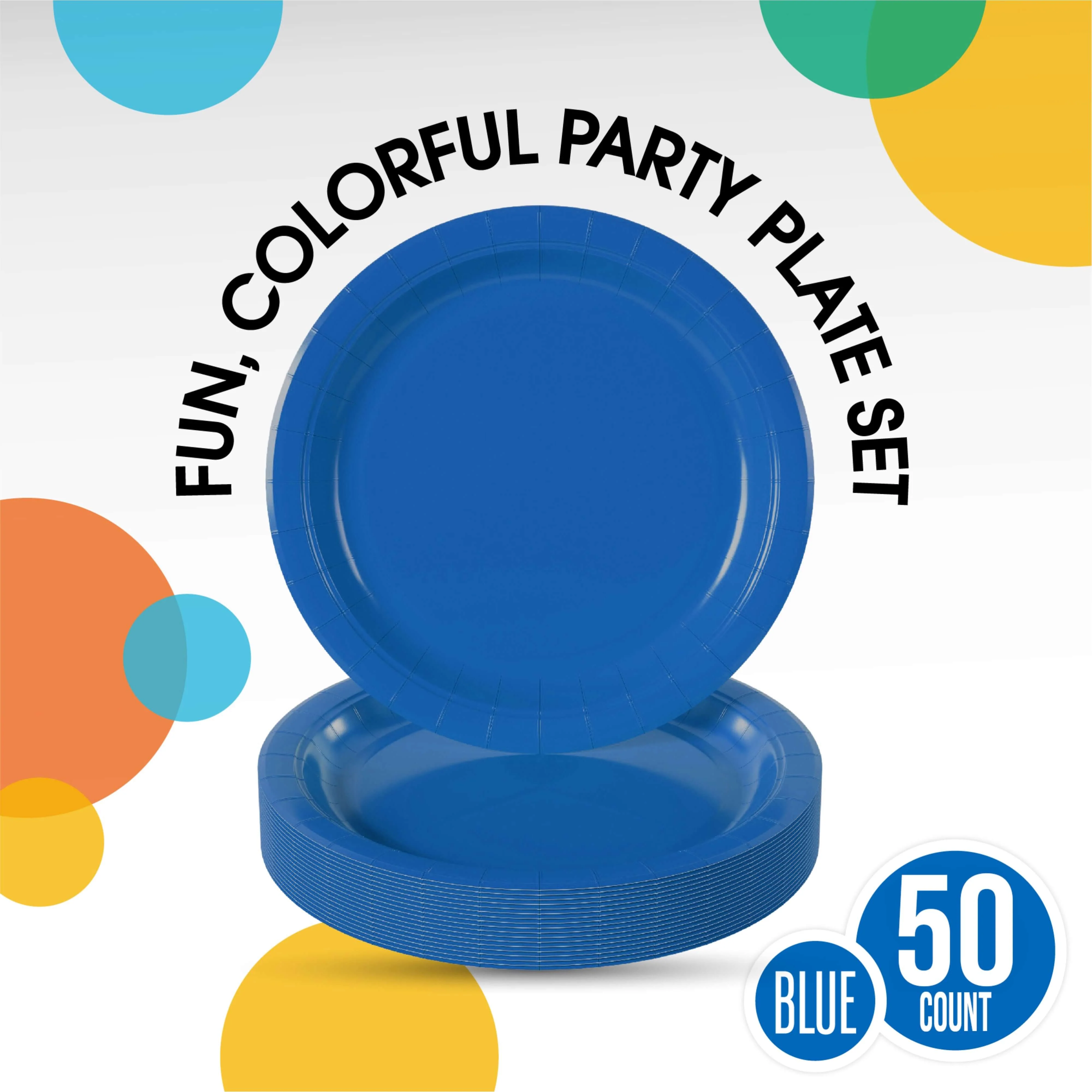 9 In. Dark Blue Paper Plates - 50 Ct.