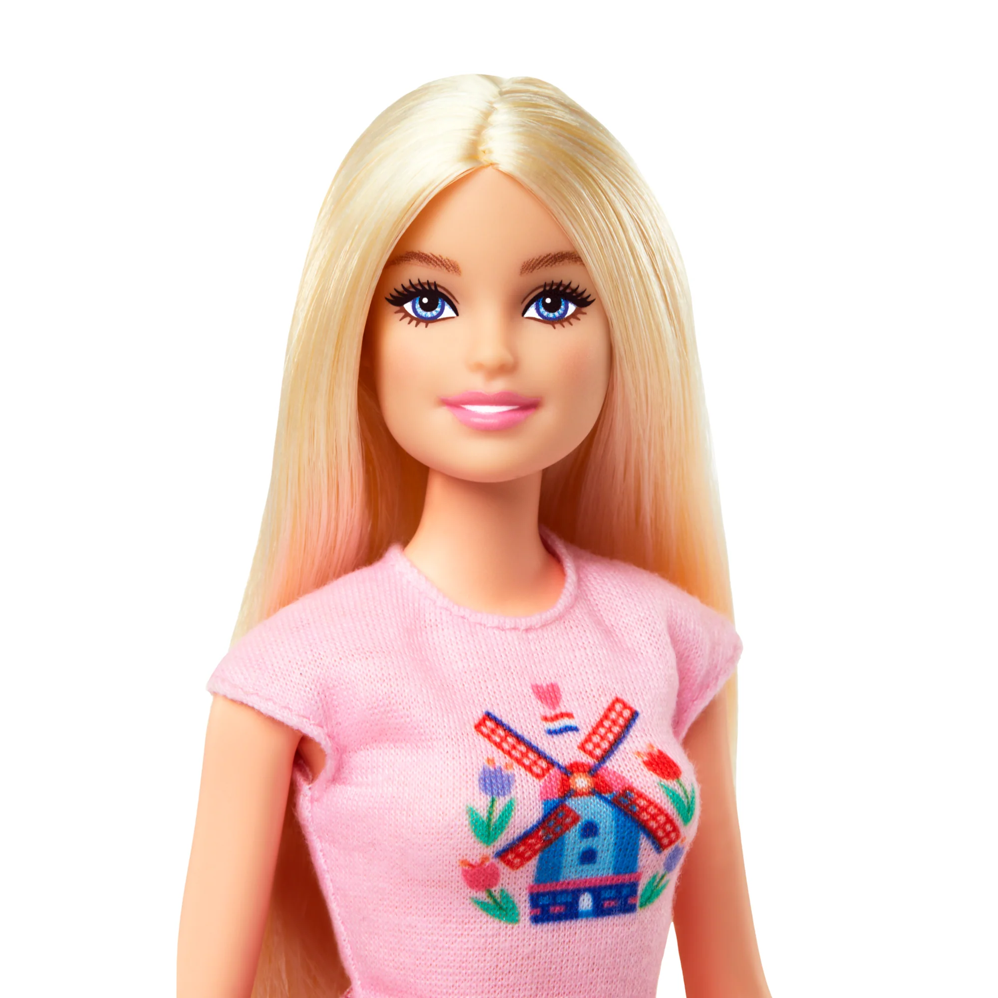 Barbie Pink Passport Holland Doll Set With Bicycle, CloThes, & Travel Accessories