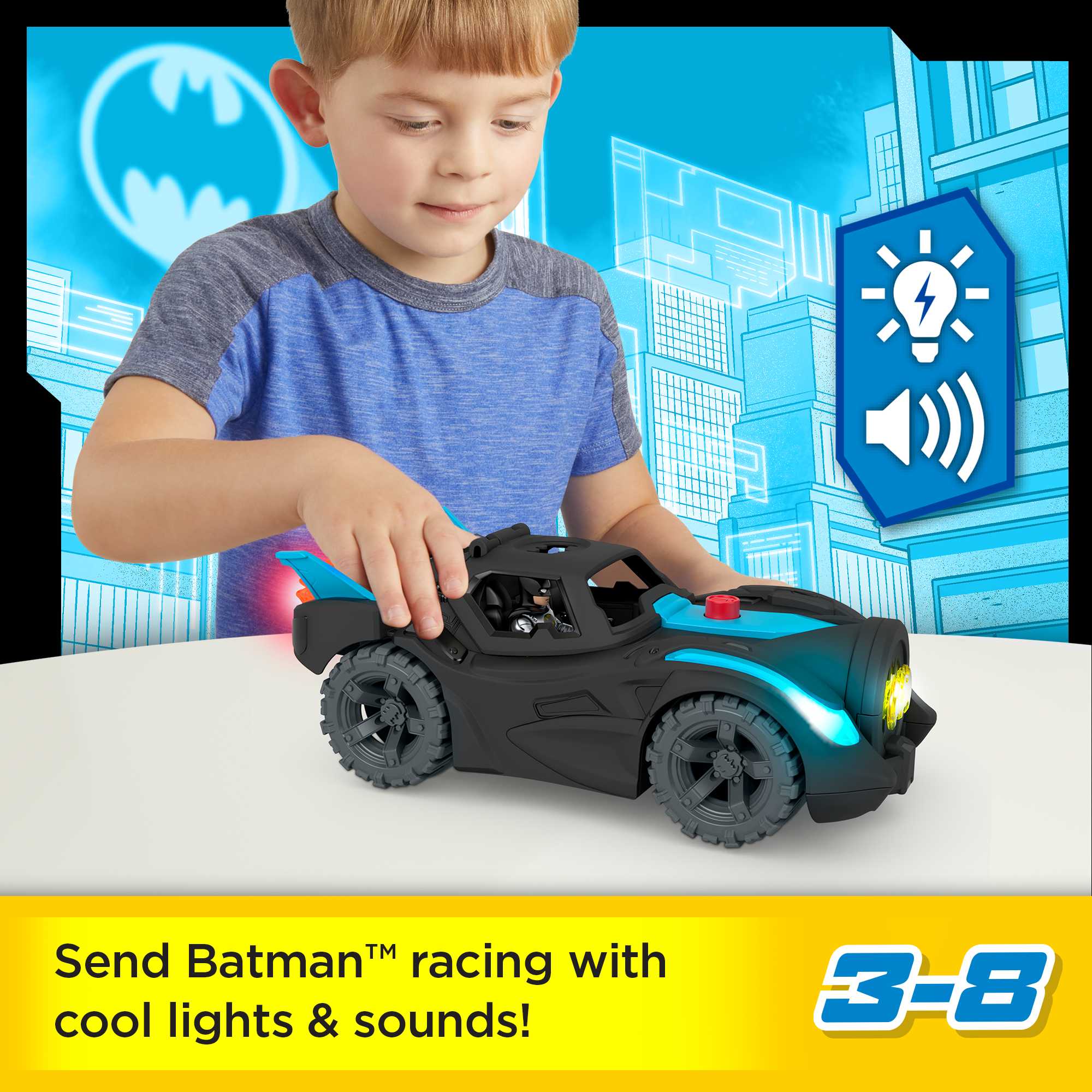Fisher-Price Imaginext DC Super Friends Lights & Sounds Batmobile