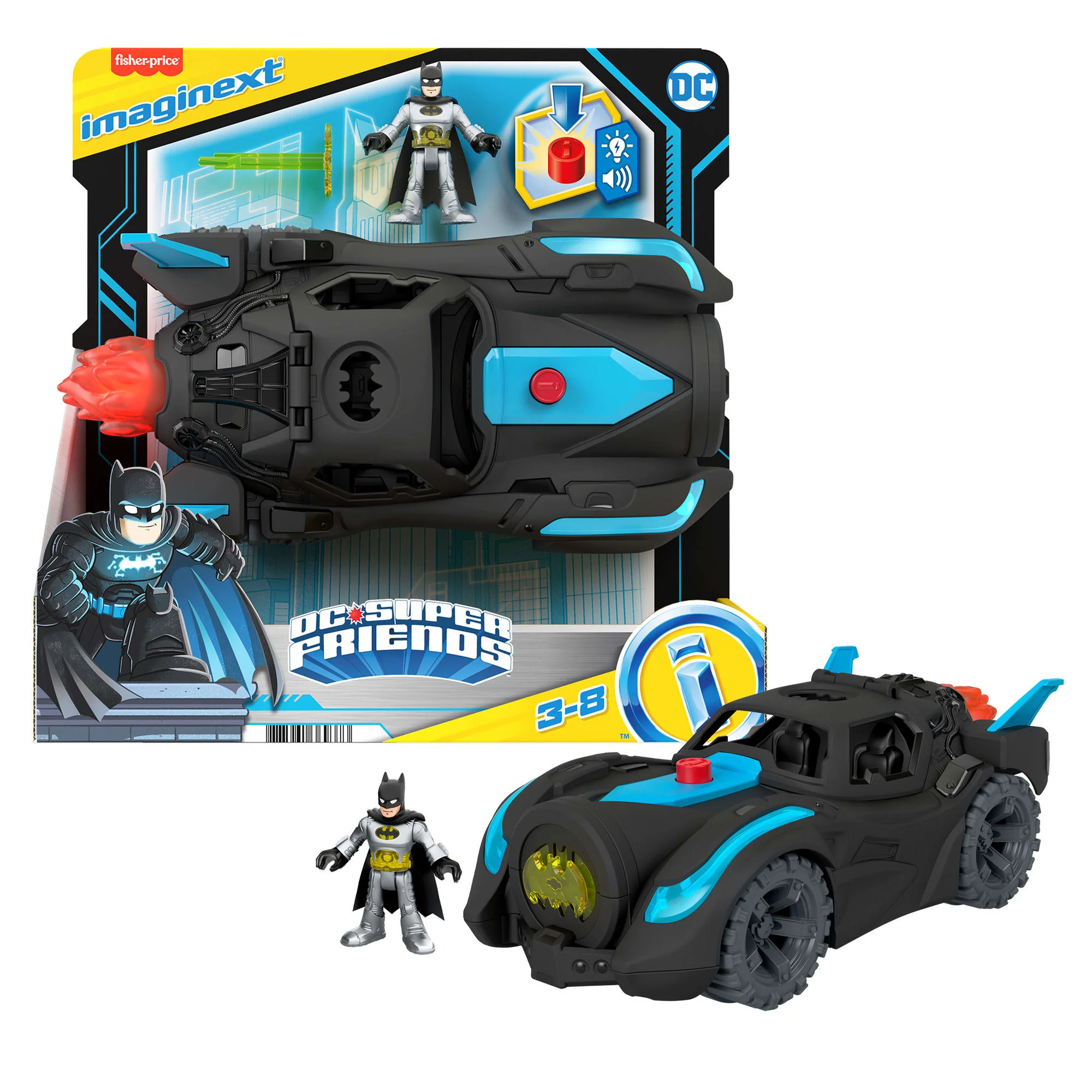 Fisher-Price Imaginext DC Super Friends Lights & Sounds Batmobile