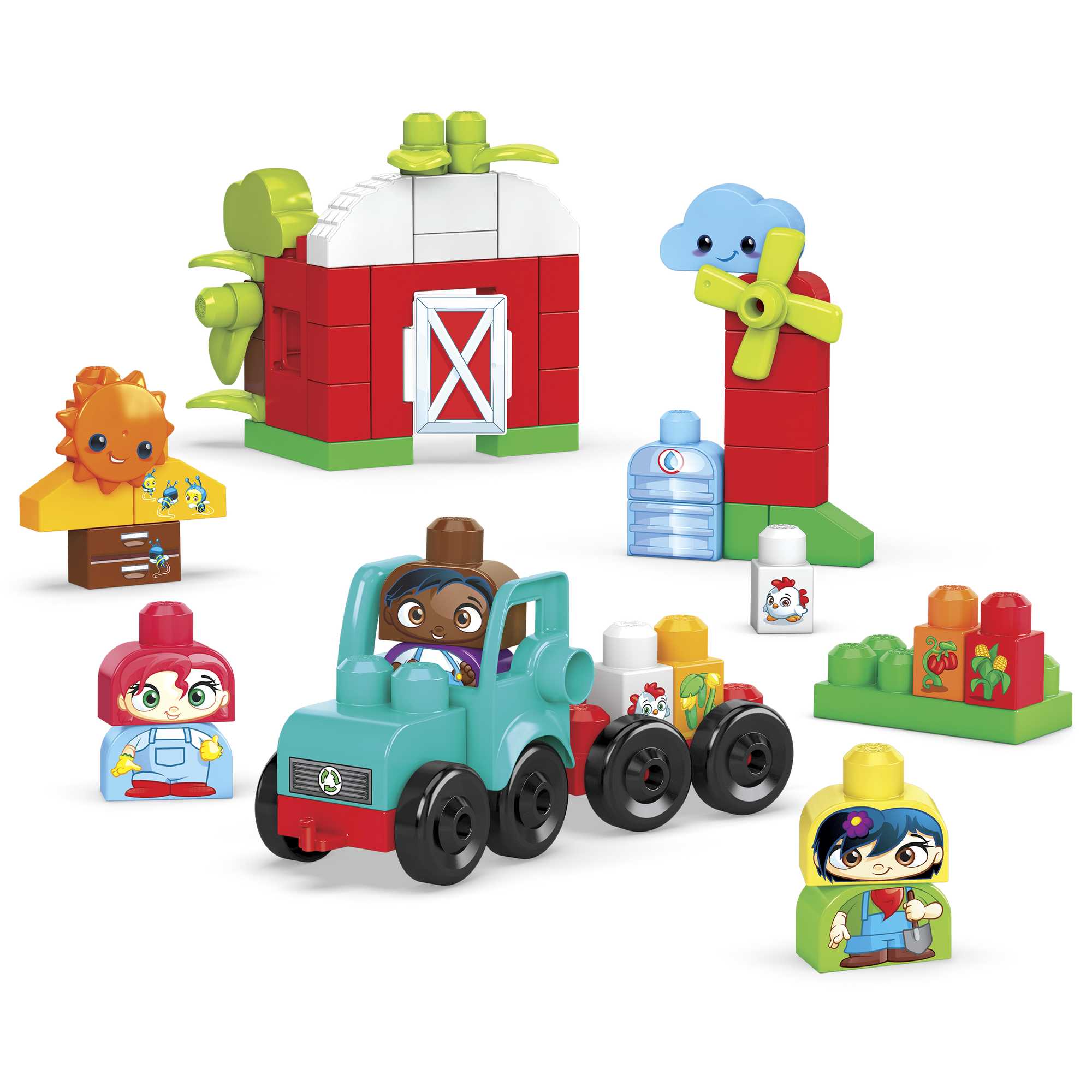 MEGA BLOKS Toy Blocks Grow & Protect Farm With 3 Figures (51 Pieces) For Toddler