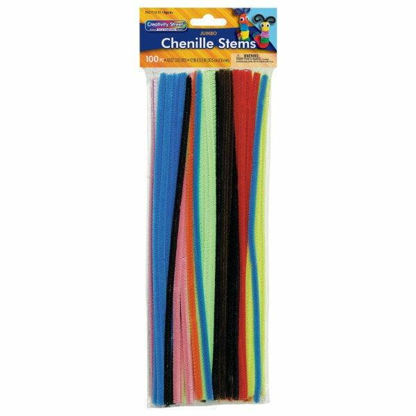Creativity Street Jumbo Stem Pipe Cleaners 6mm Assorted 12in 100ct