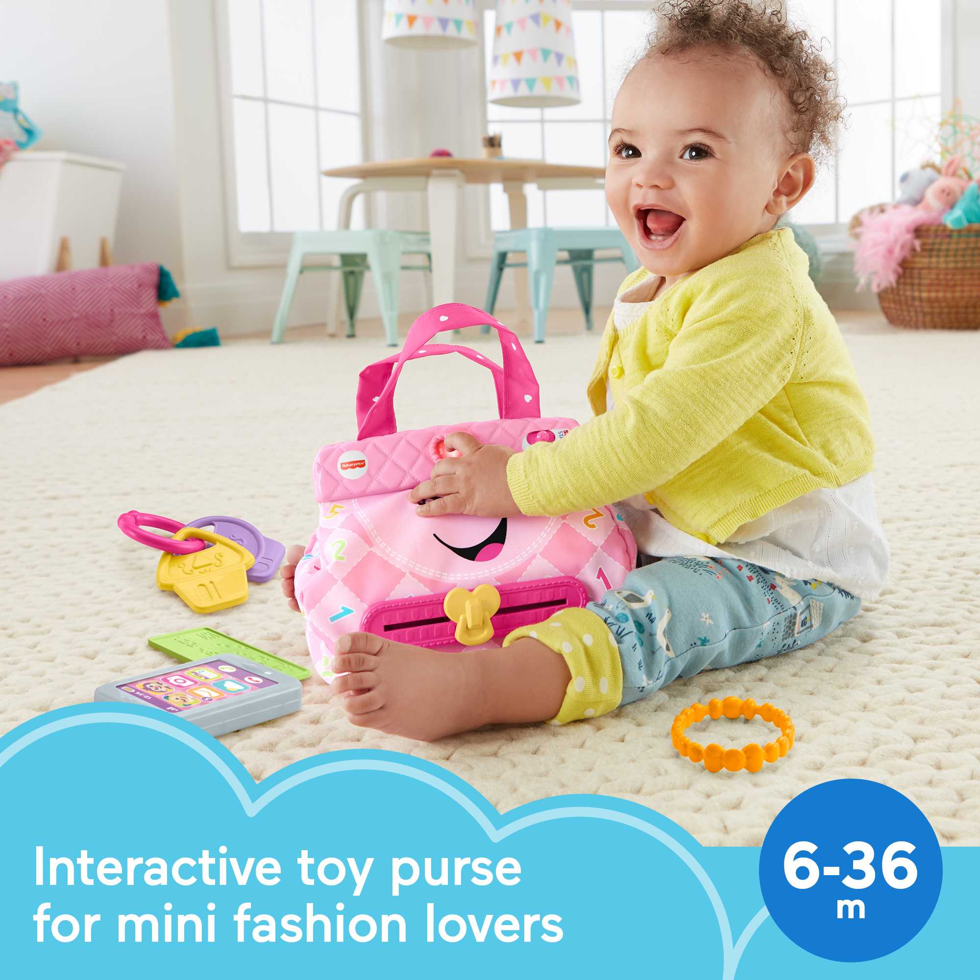 Fisher-Price Purse Learning Toy With Lights And Music, Baby And Toddler Toy, Pretend Play