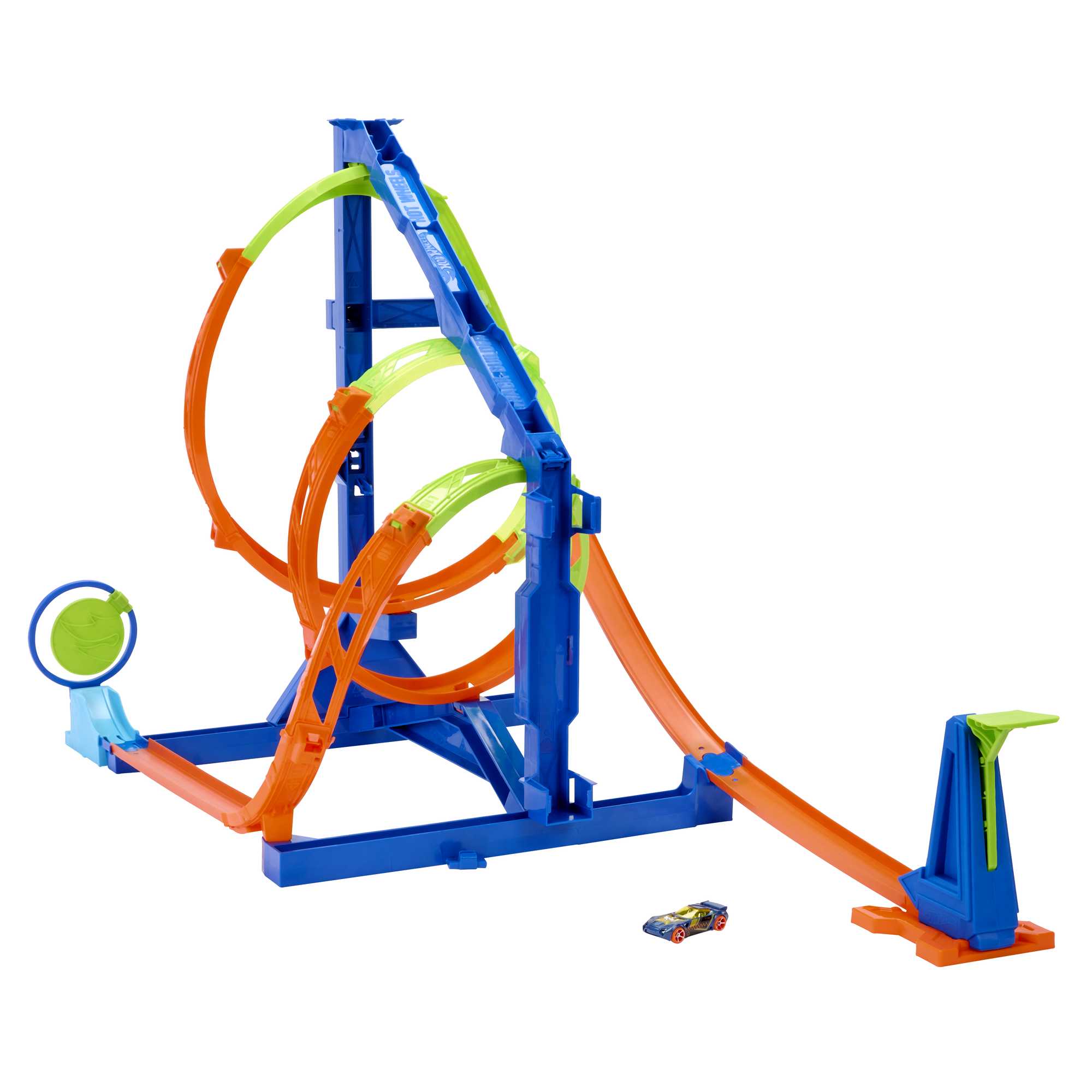 Hot Wheels Action Track Set With 1 Toy Car, Corkscrew Triple Loop Track Set