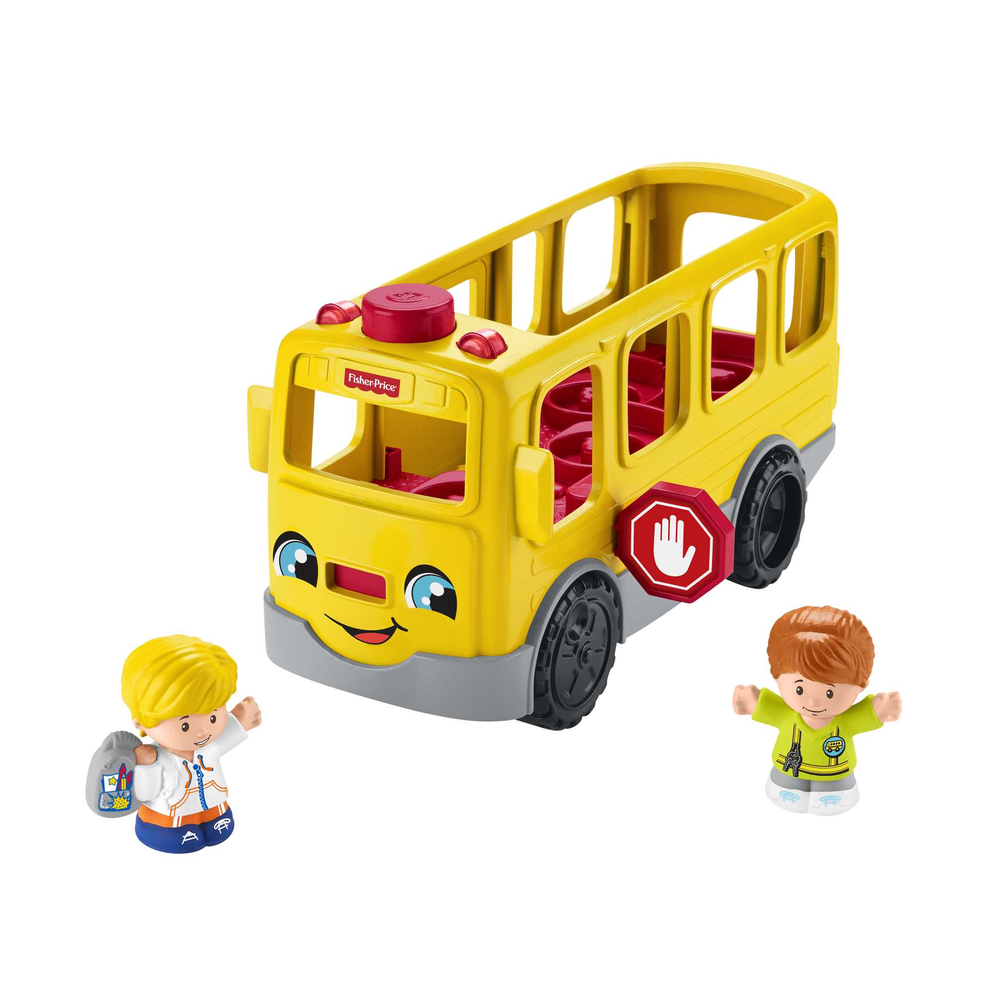 Fisher-Price Little People School Bus Toy With Lights And Sounds, 2 Figures, Toddler Toy
