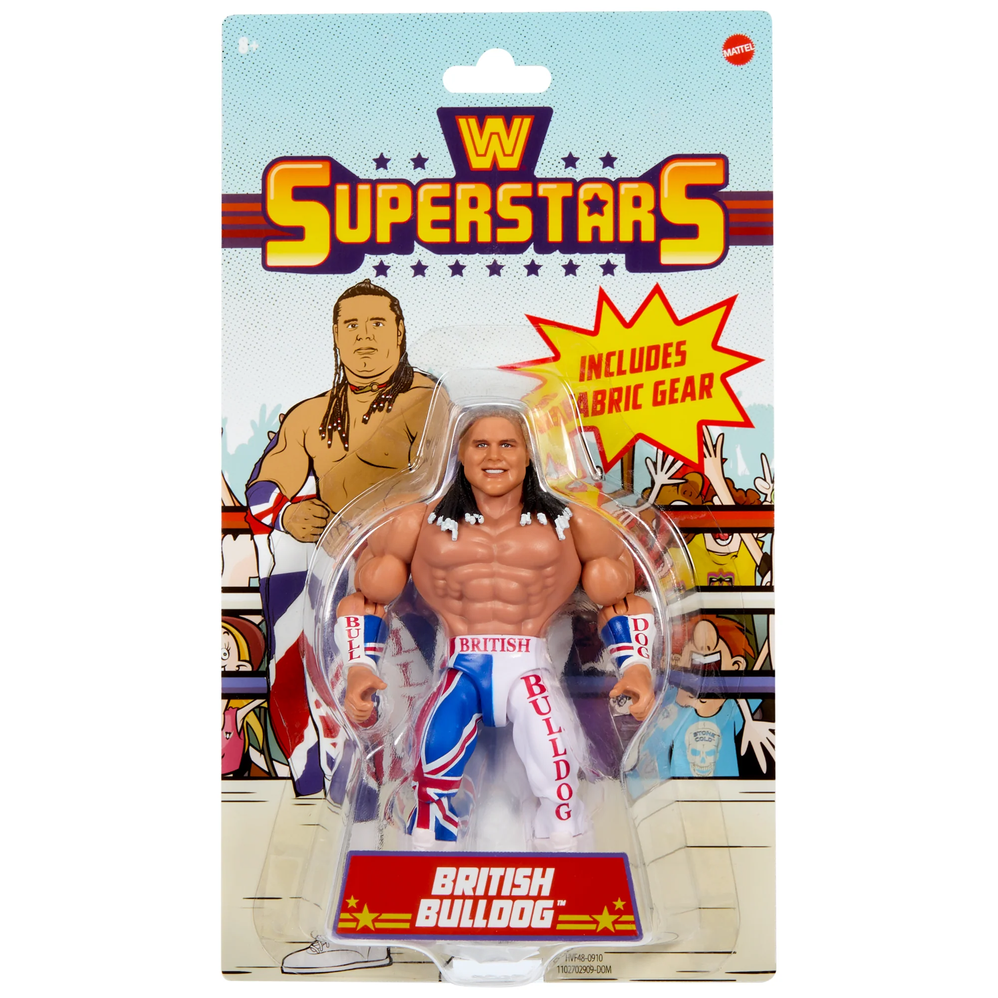 WWE Superstars The British Bulldog Action Figure & Accessories Set, 6-inch Retro Collectible