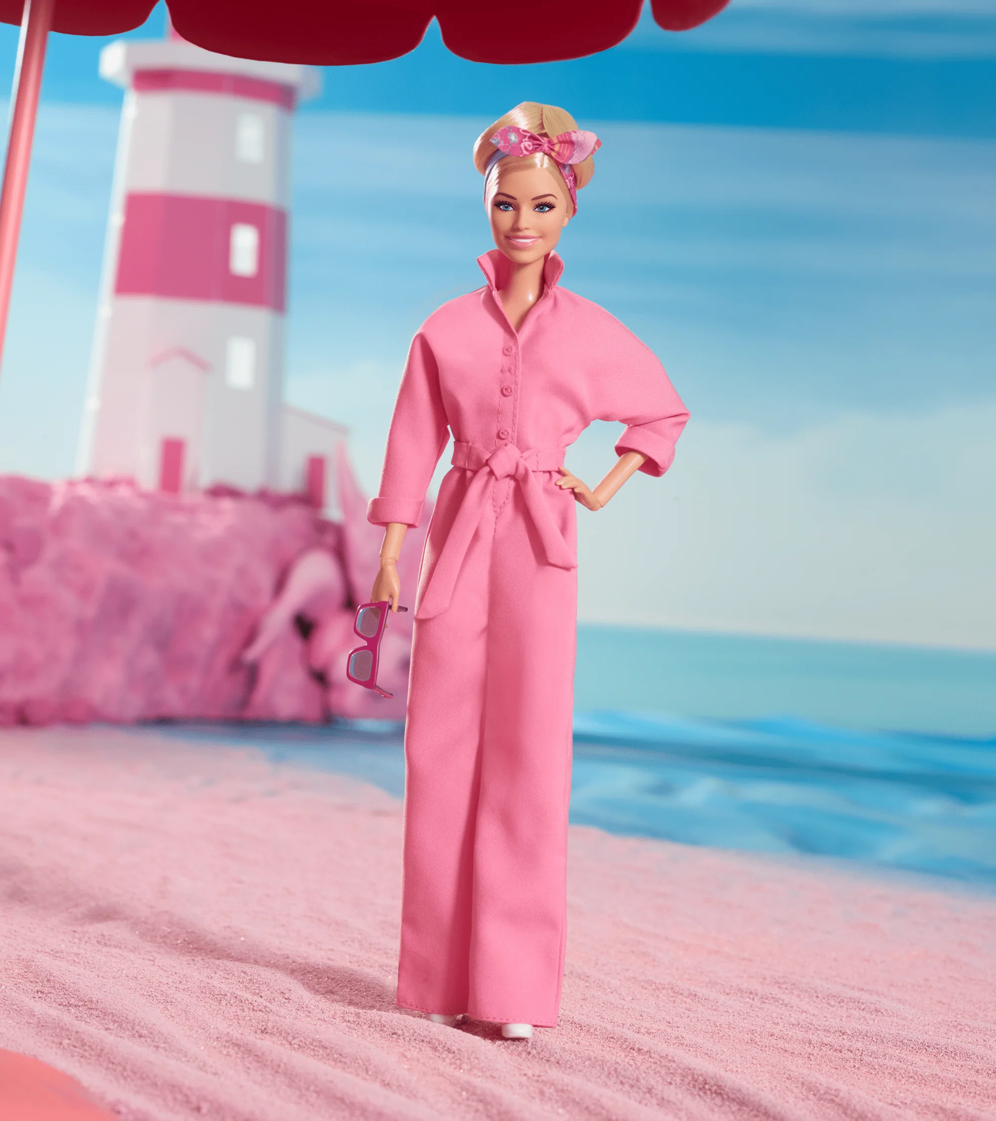 Barbie The Movie Collectible Doll, Margot Robbie As Barbie in Pink Power Jumpsuit