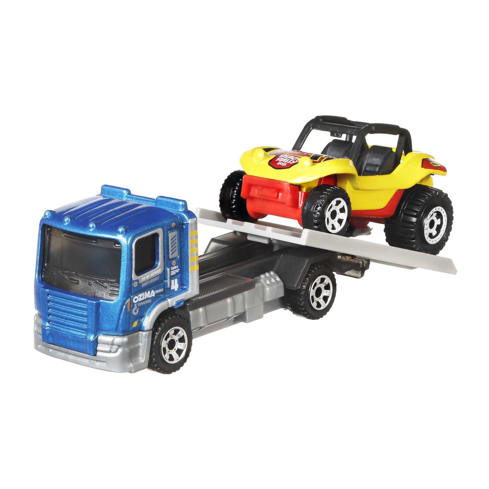 Matchbox Hitch N’ Haul Themed Story Pack With 1:64 Scale Vehicle & Trailer Plus 4 Accessories (6 Pieces Total)
