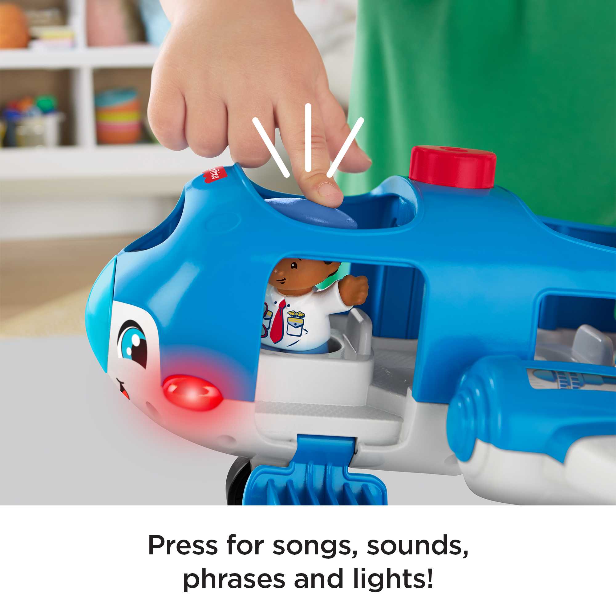 Fisher-Price Little People Airplane Toy With Lights And Sounds, 2 Figures, Toddler Toy, Ffp