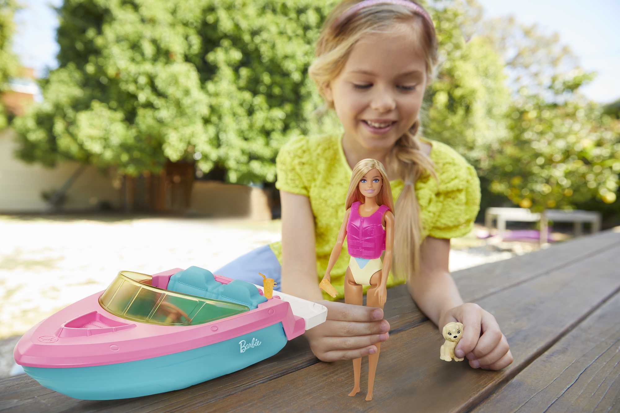 Barbie Doll And Boat With Puppy And Accessories, Floats in Water, For 3 To 7 Year Olds