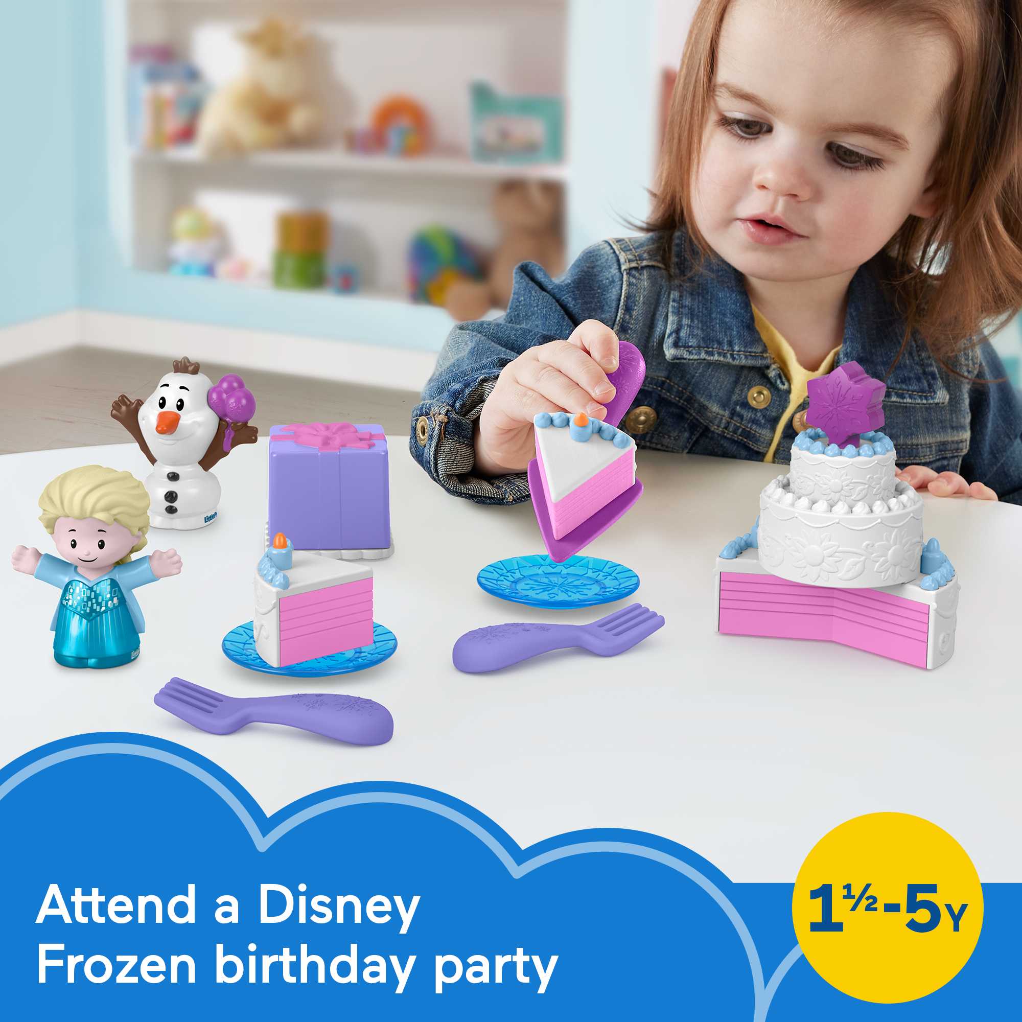 Disney Frozen Elsa & Olaf's Party Little People Toddler Playset With Figures, 12 Pieces