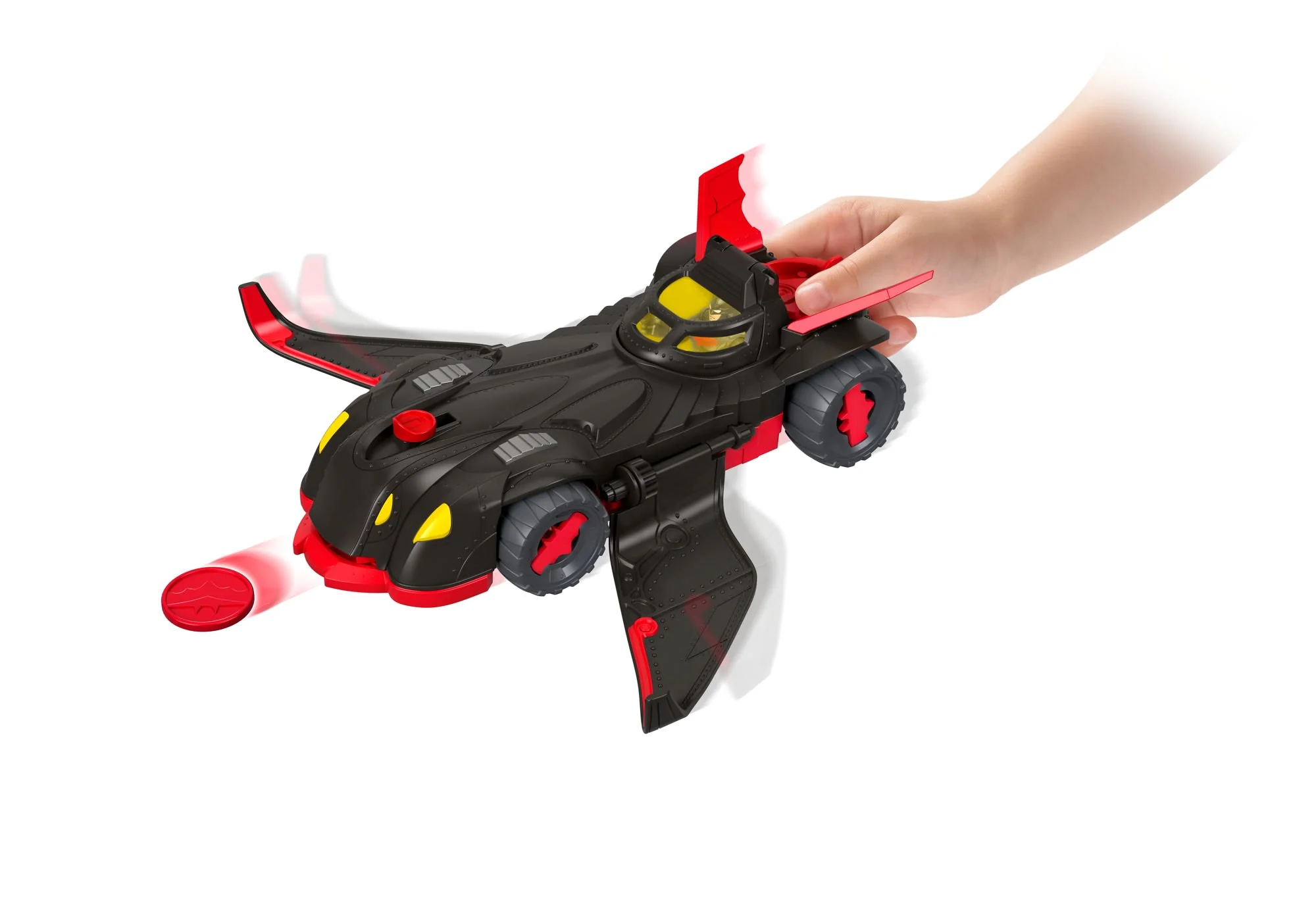 Imaginext DC Super Friends Ninja Armor Batmobile Batman Toy Car With Figure & 3 Accessories