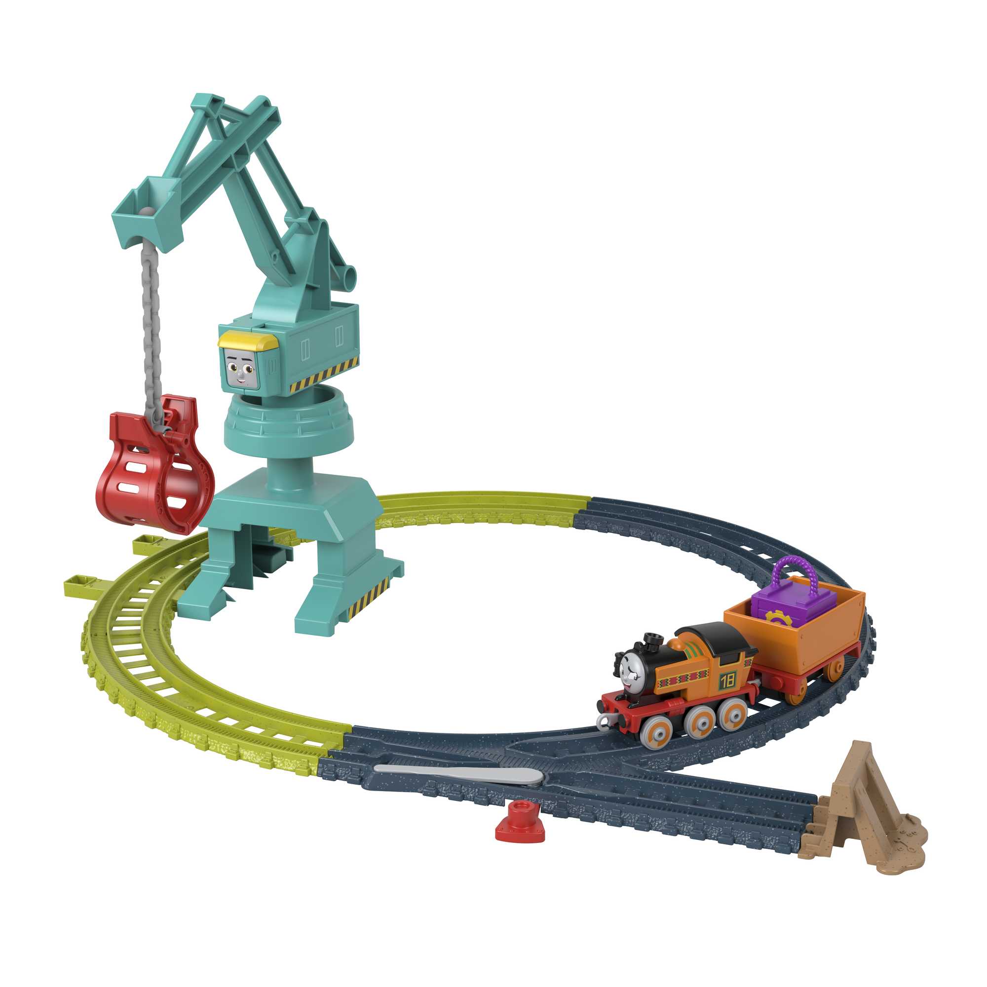 Thomas And Friends Nia And Tess Toy Train Set, Track Set With Diecast Engine & Crane, Lift & Load