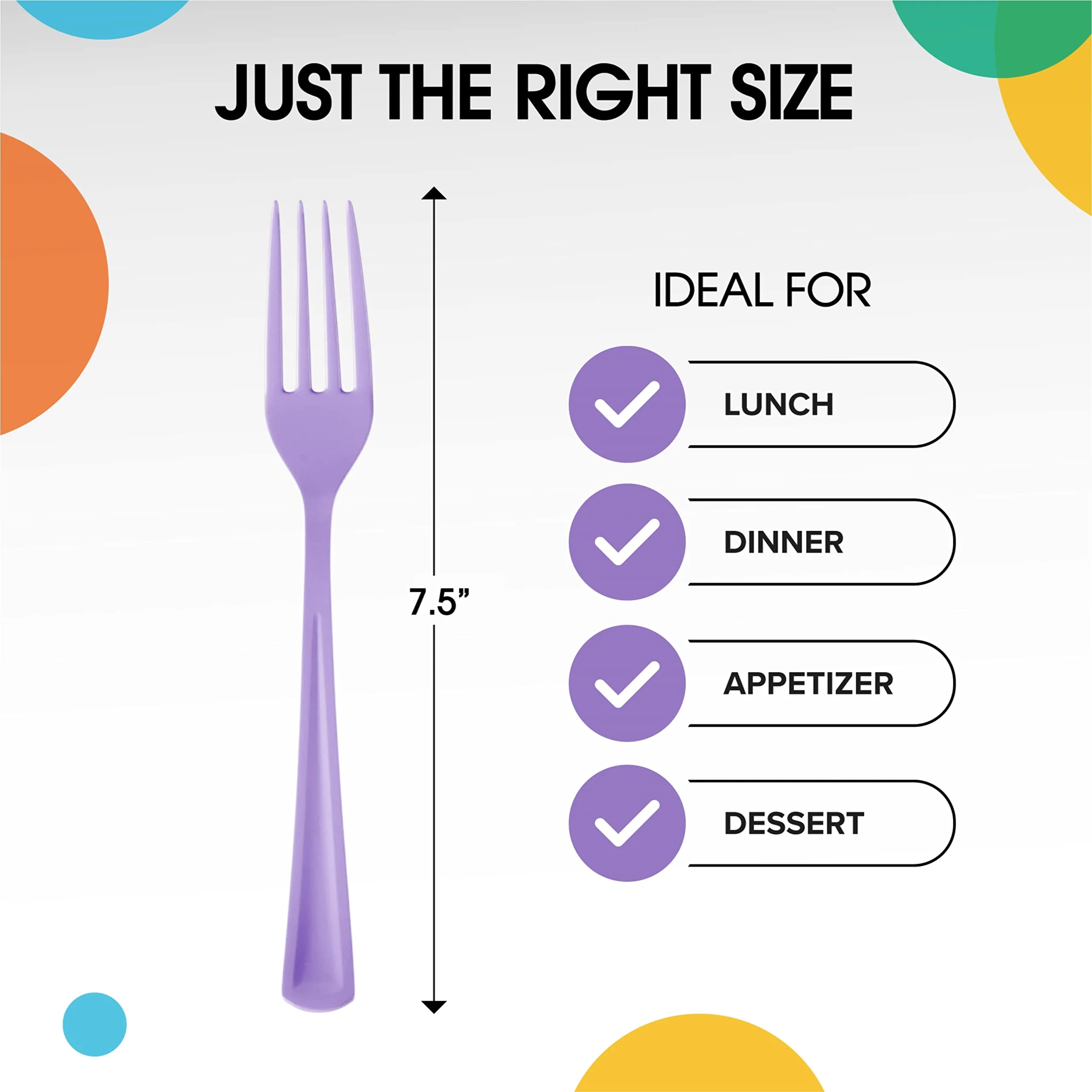 Heavy Duty Lavender Plastic Forks | 50 Count