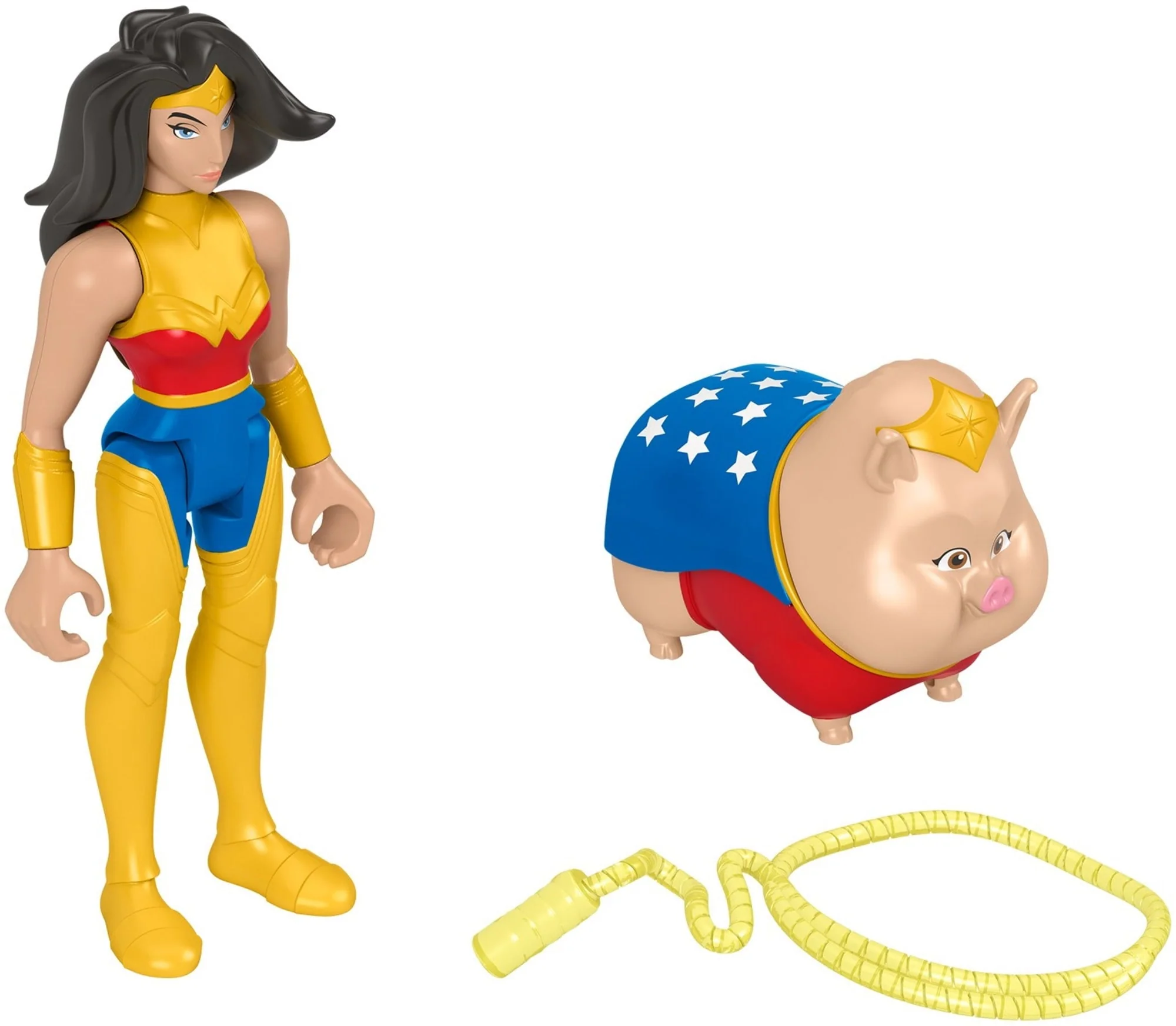Fisher-Price DC League Of Super-Pets Wonder Woman & PB Poseable Figure Set, 3 Pieces