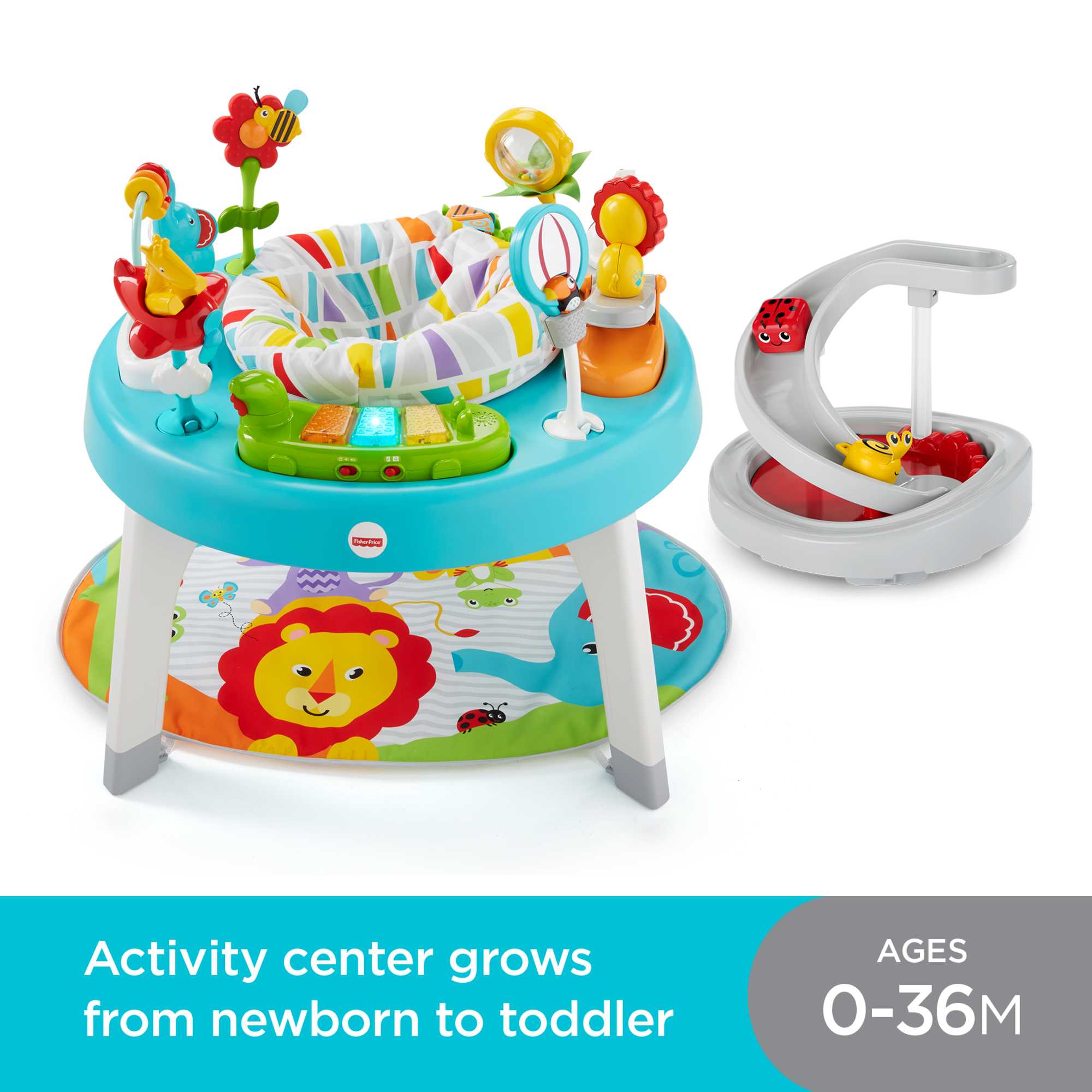 Fisher-Price 3-In-1 Sit-To-Stand Activity Center Baby To Toddler Toy, Jazzy Jungle