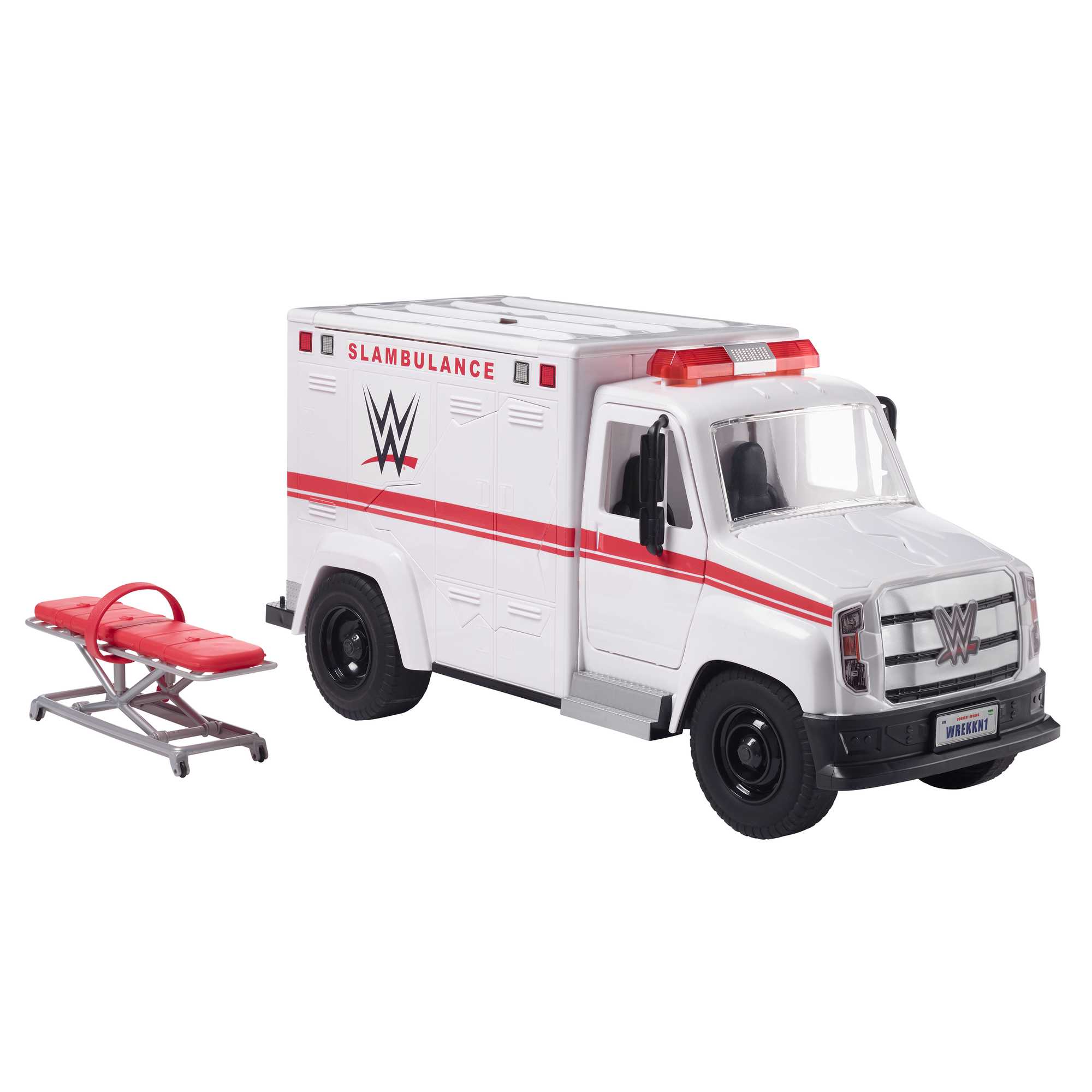 Véhicule Slambulance Wrekkin’ Wwe® Avec Roues Qui Tournent Vraiment et Plus de 8Pièces