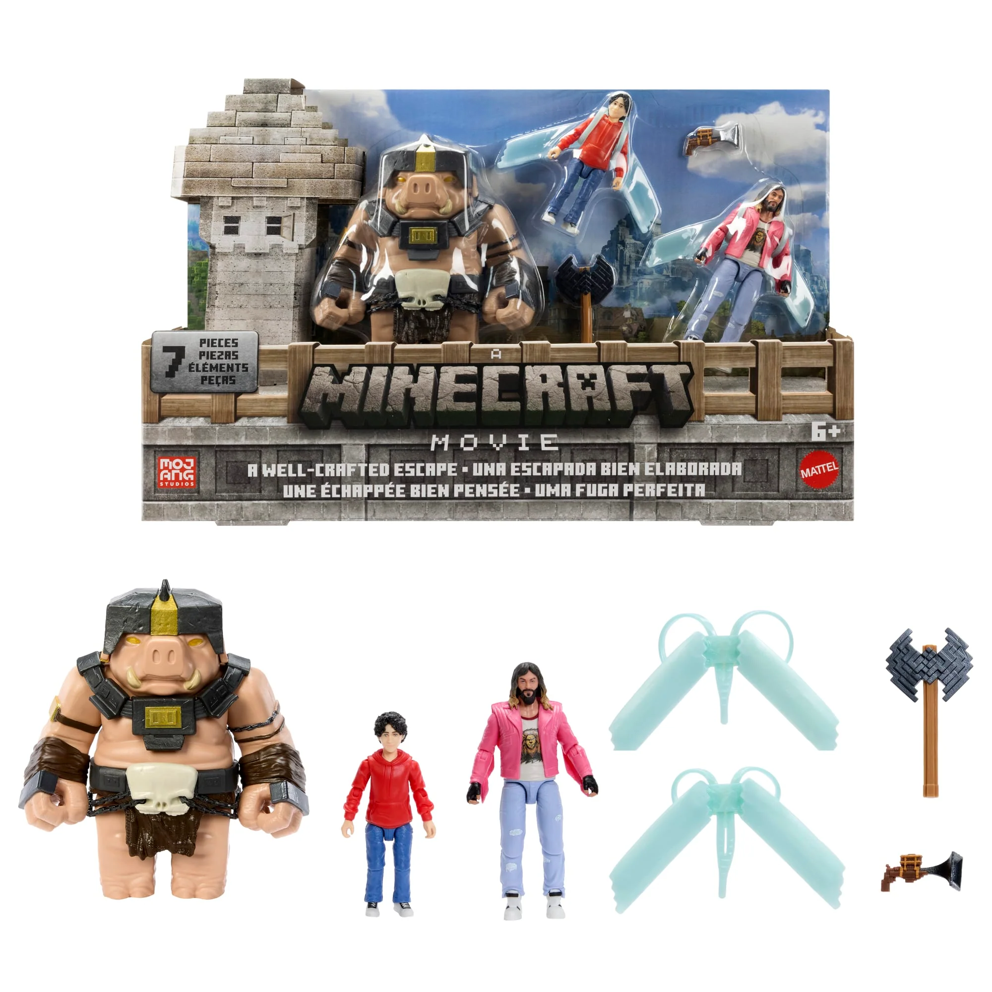 Minecraft – Coffret Figurines –Une Échappée Bien Pensée, 3 Fig./4 Acc.