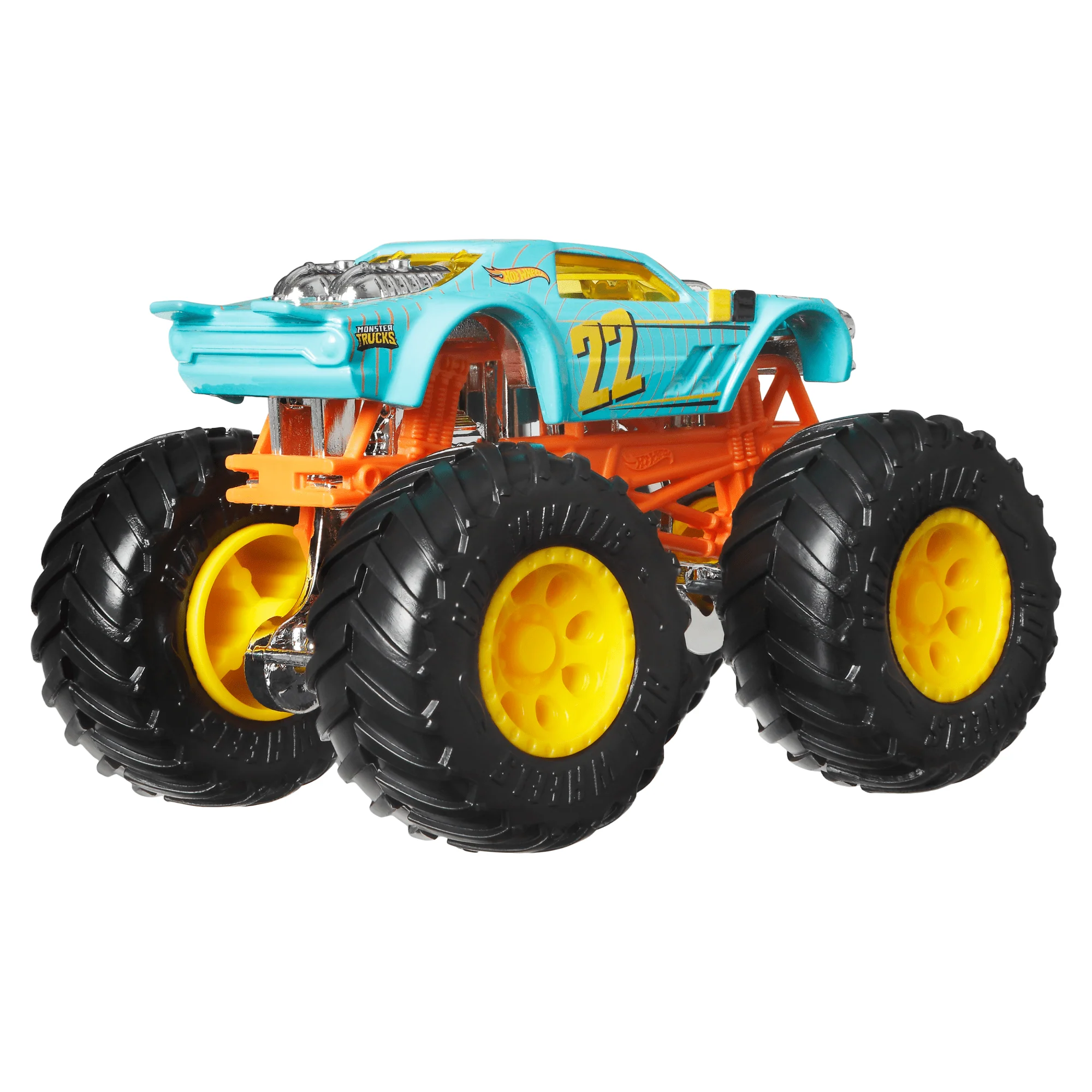 Hot Wheels Monster Trucks Vehículo de Juguete Camión Night Shifter + Sudden Stop (Aplastado)