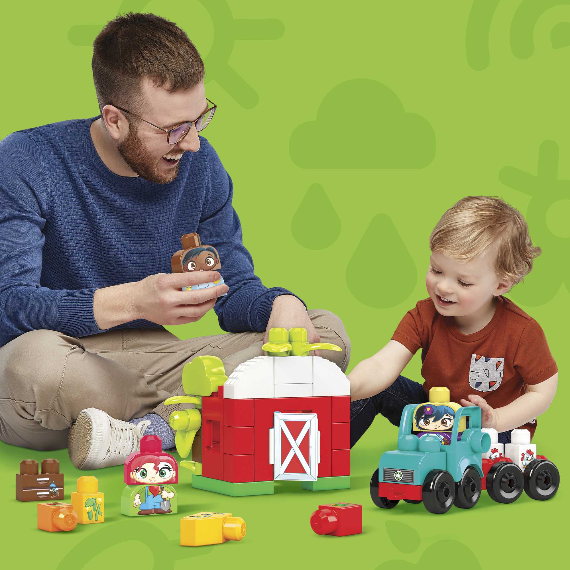 MEGA BLOKS Toy Blocks Grow & Protect Farm With 3 Figures (51 Pieces) For Toddler