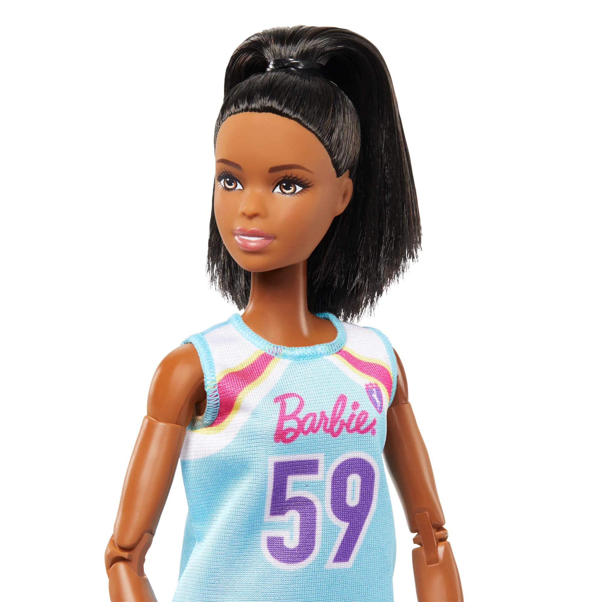 Barbie Made To Move Basketball Player Doll & Accessories, Brunette Doll Wearing Uniform With Ball