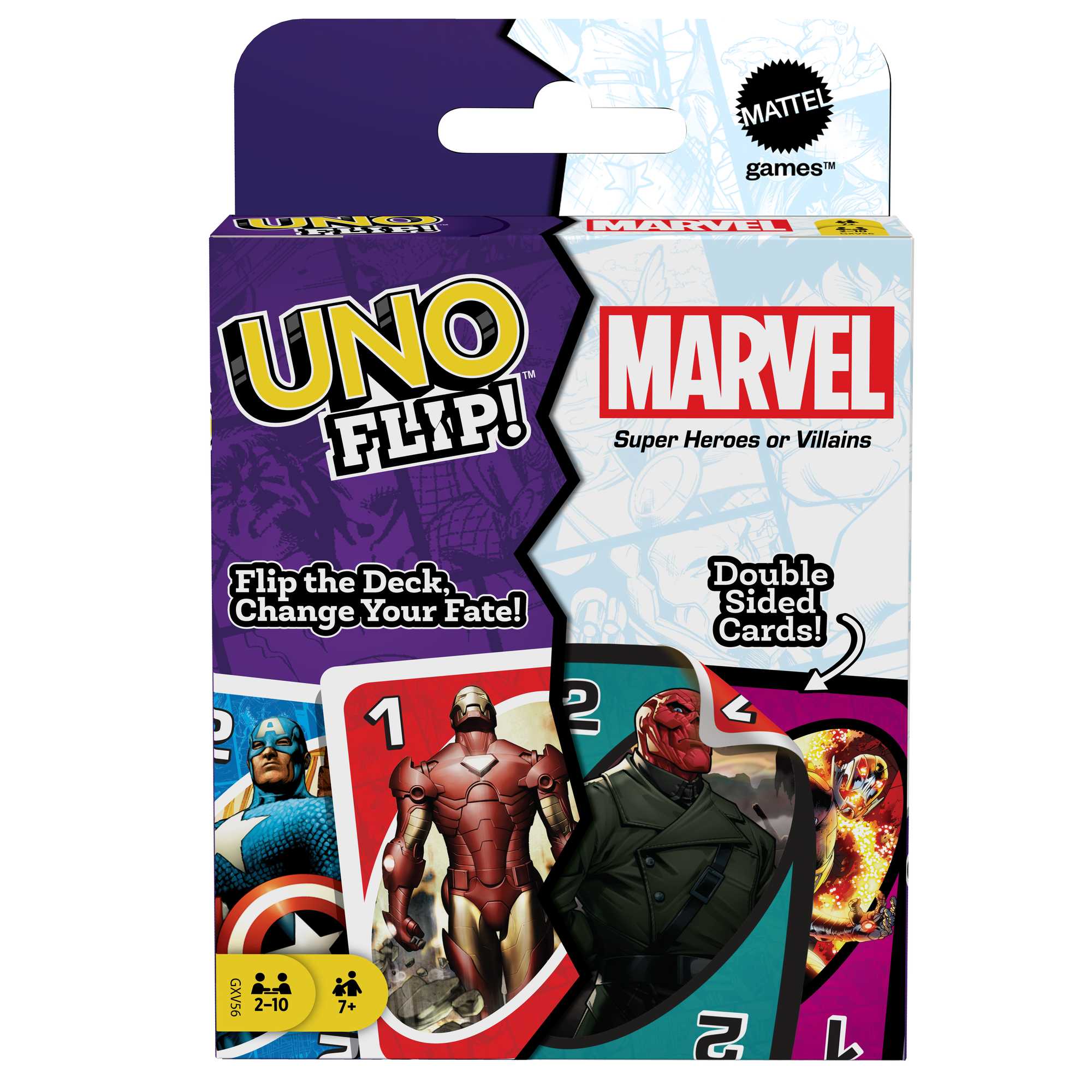 UNO Flip Marvel Matching Card Game For 7 Year Olds & Up