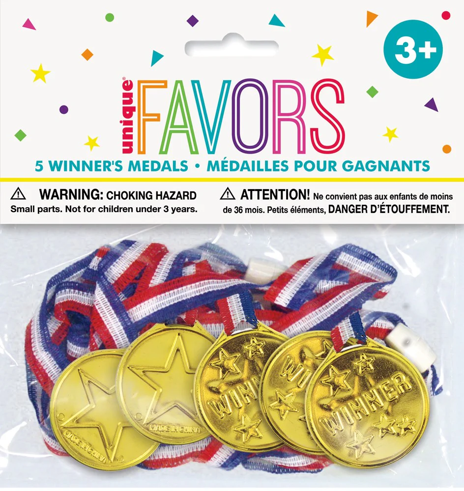 Winner Medal Favors, 5ct