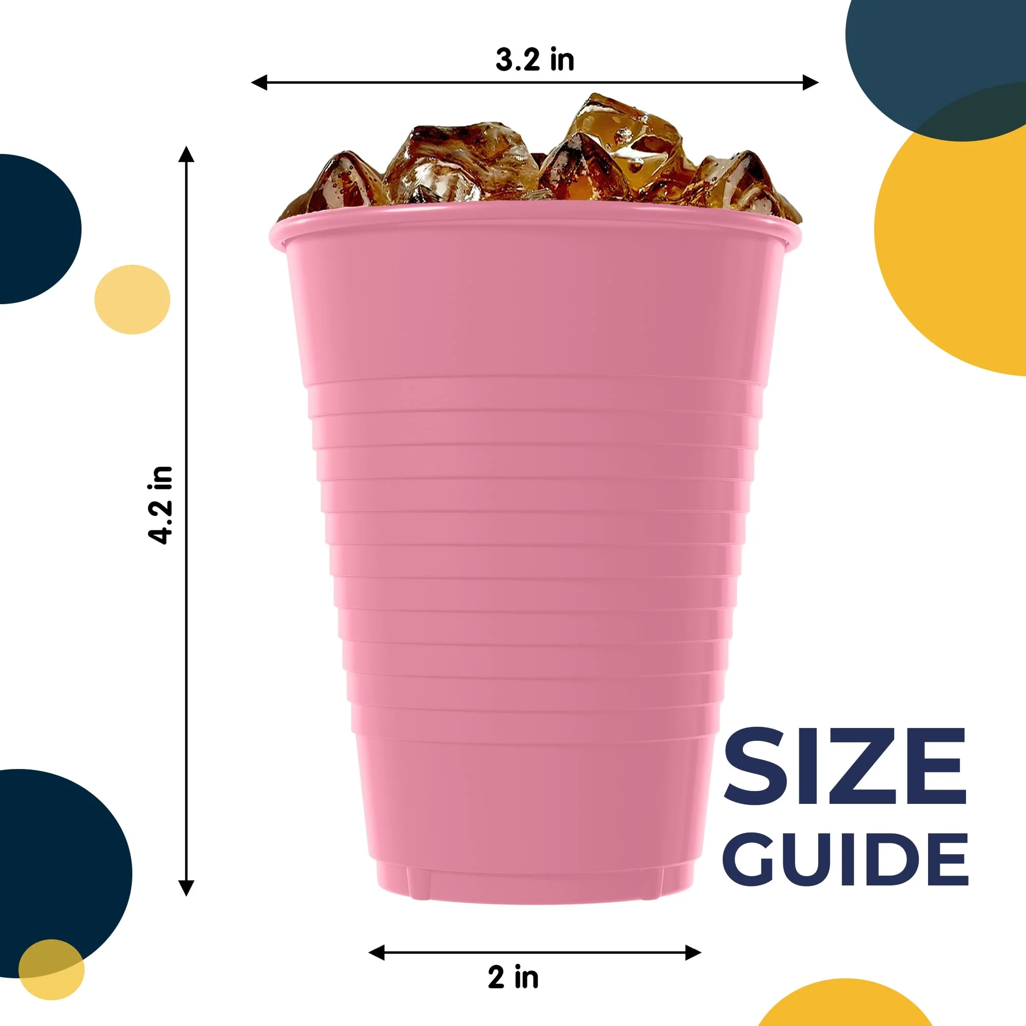 12 Oz. Pink Plastic Cups | 50 Count