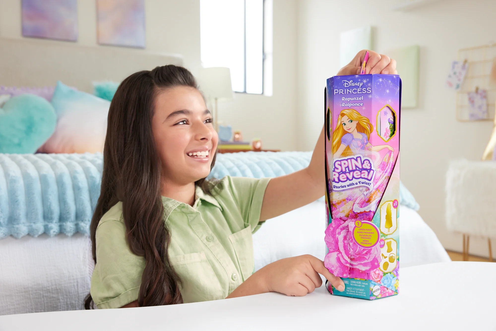 Disney Princess Spin & Reveal Rapunzel Fashion Doll & Accessories With 11 Surprises