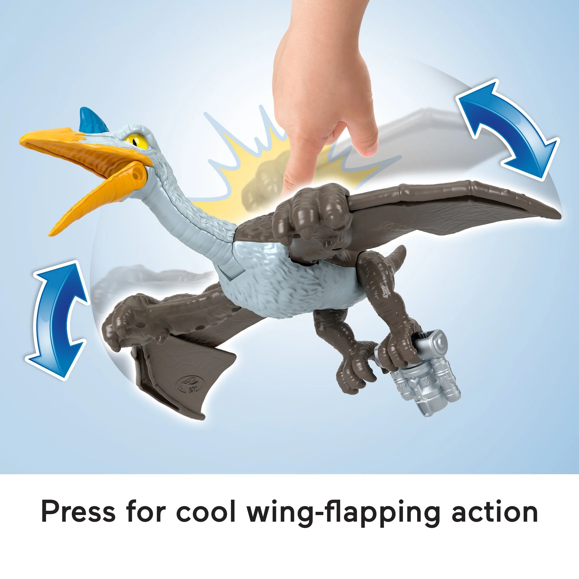 Imaginext Jurassic World Dominion Quetzal Dinosaur Toy With Soaring Action, 3 Piece Preschool Toys