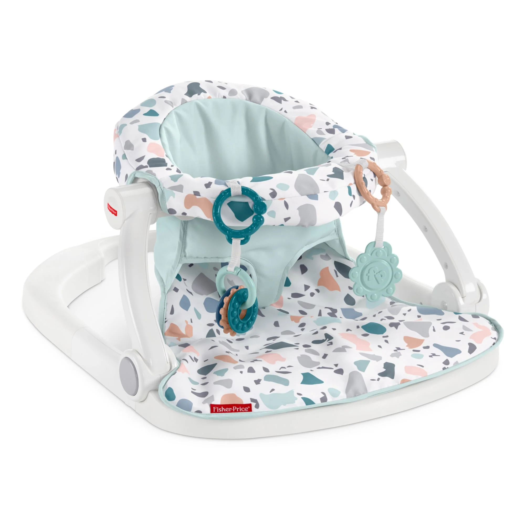 Fisher-Price Sit-Me-Up Floor Seat Portable Baby Chair With Toys, Pacific Pebble