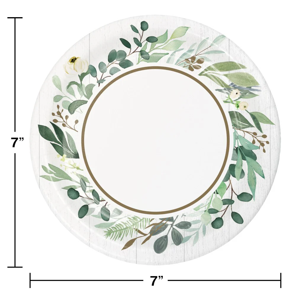 Eucalyptus Greens 7in Plate 8ct