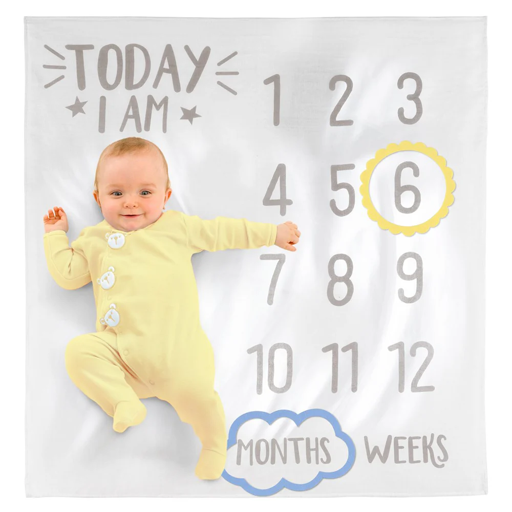 Baby Shower Milestone Baby Blanket 1ct