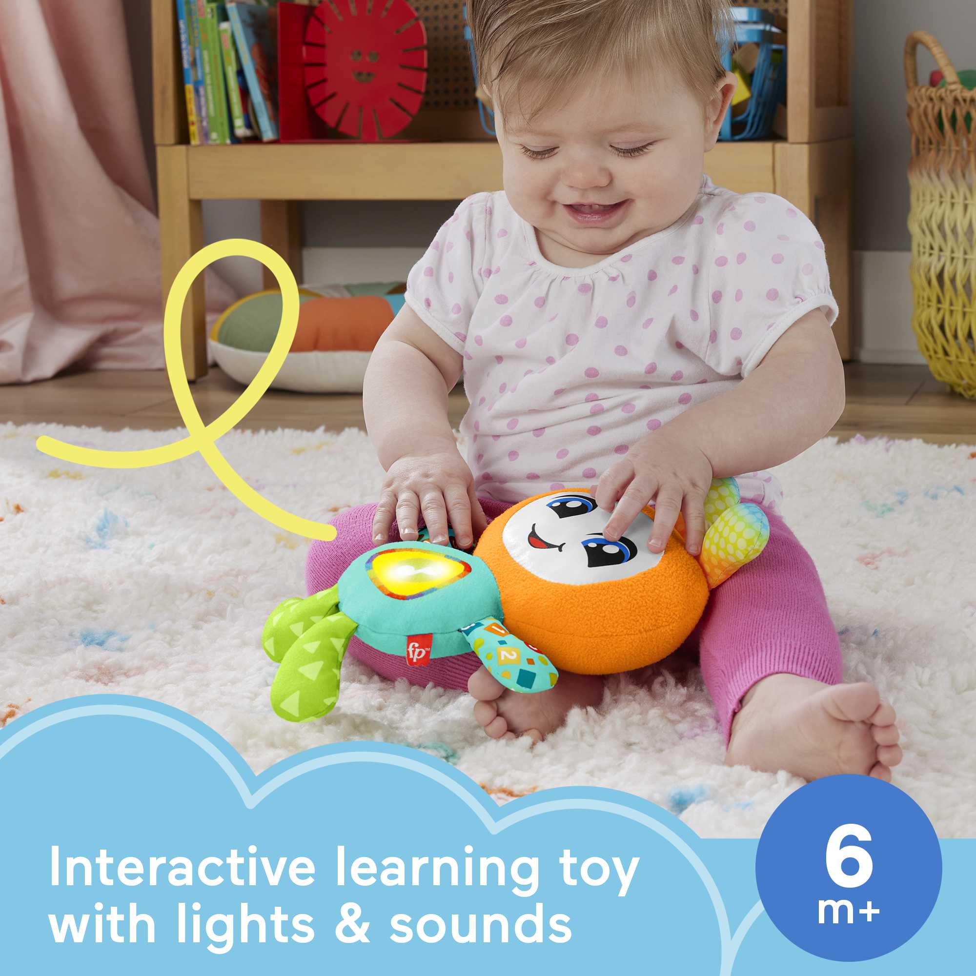 Fisher-Price DJ Groovin' Go Interactive Baby Learning Toy With Music & Lights
