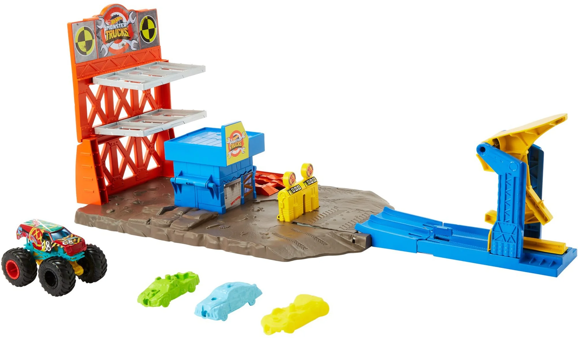 Hot Wheels Monster Trucks Pista de Juguete Estación de Explosiones