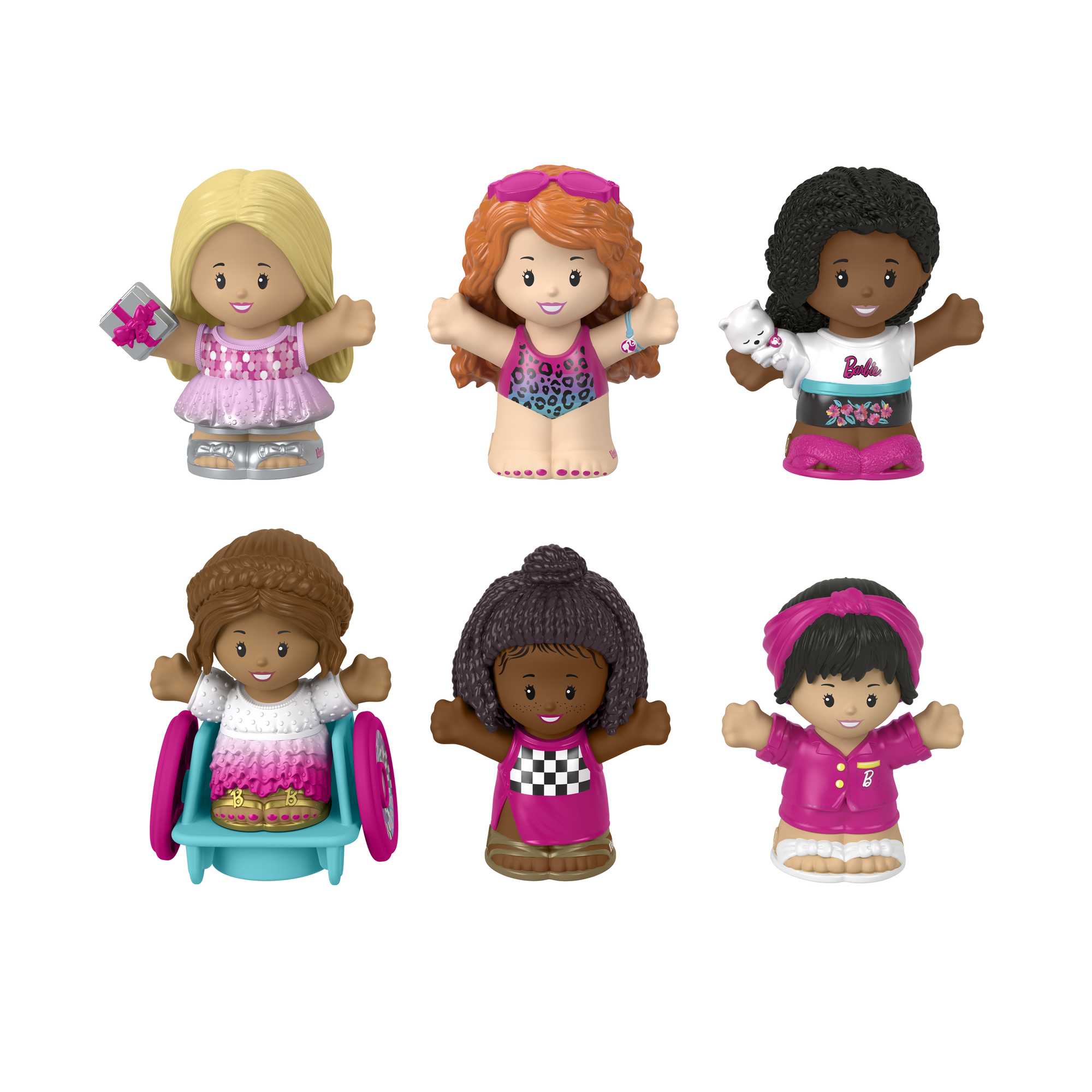 Fisher-Price Little People Barbie Figure 6-Pack Gift Set, Toddler Toys
